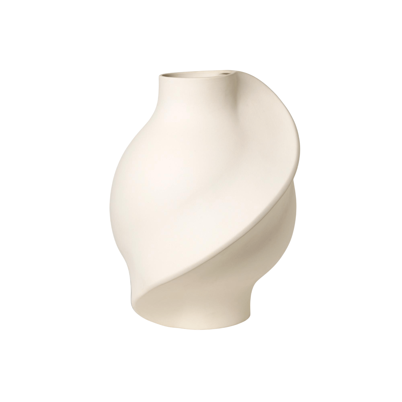 Vaso in ceramica Louise Roe Pirout 02, bianco grezzo levigato