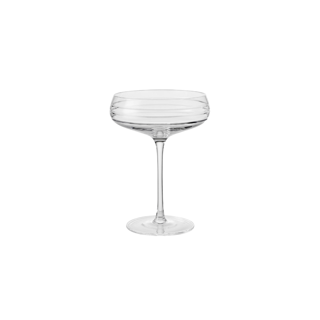 Louise Roe Champagne Coupe Triple Cut Champagne Glass Set of 4 Clear