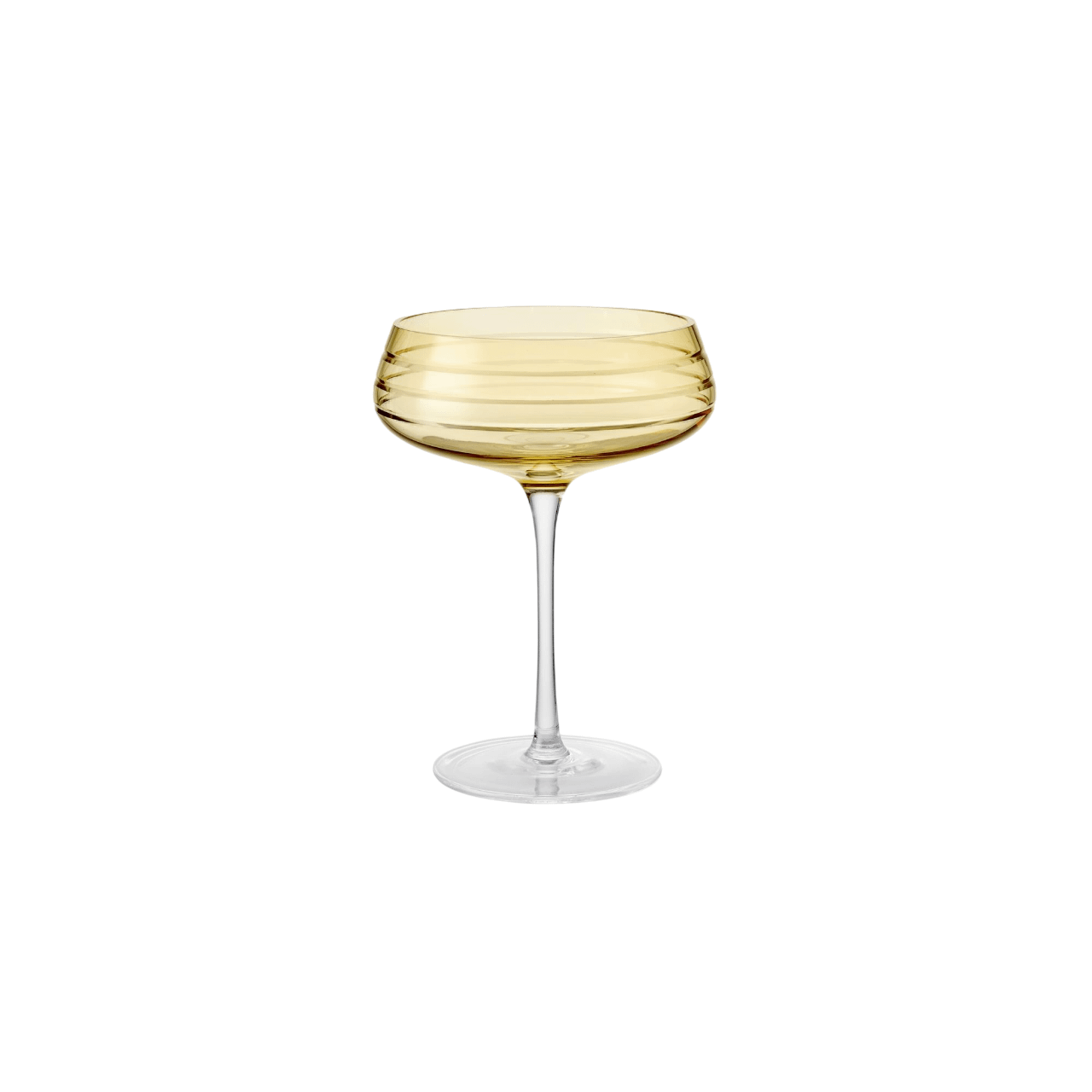 Louise Roe Champagne Coupe Triple Cut Champagne Glass Set of 4 Amber