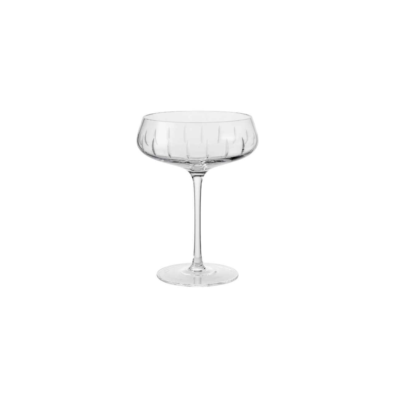 Louise Roe Champagner Coupe, Single Cut, Champagnerglas, 4er-Set, Klar