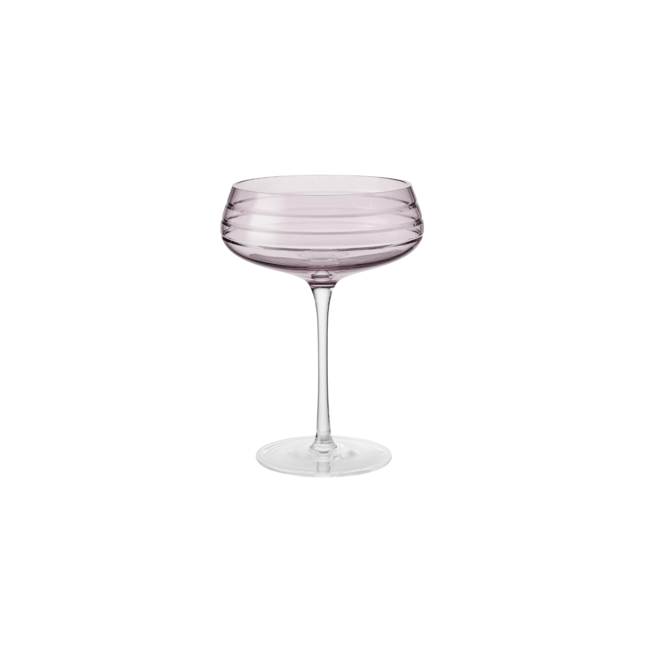 Louise Roe Champagne Coupe Triple Cut Champagneglas Set van 4 Rozen