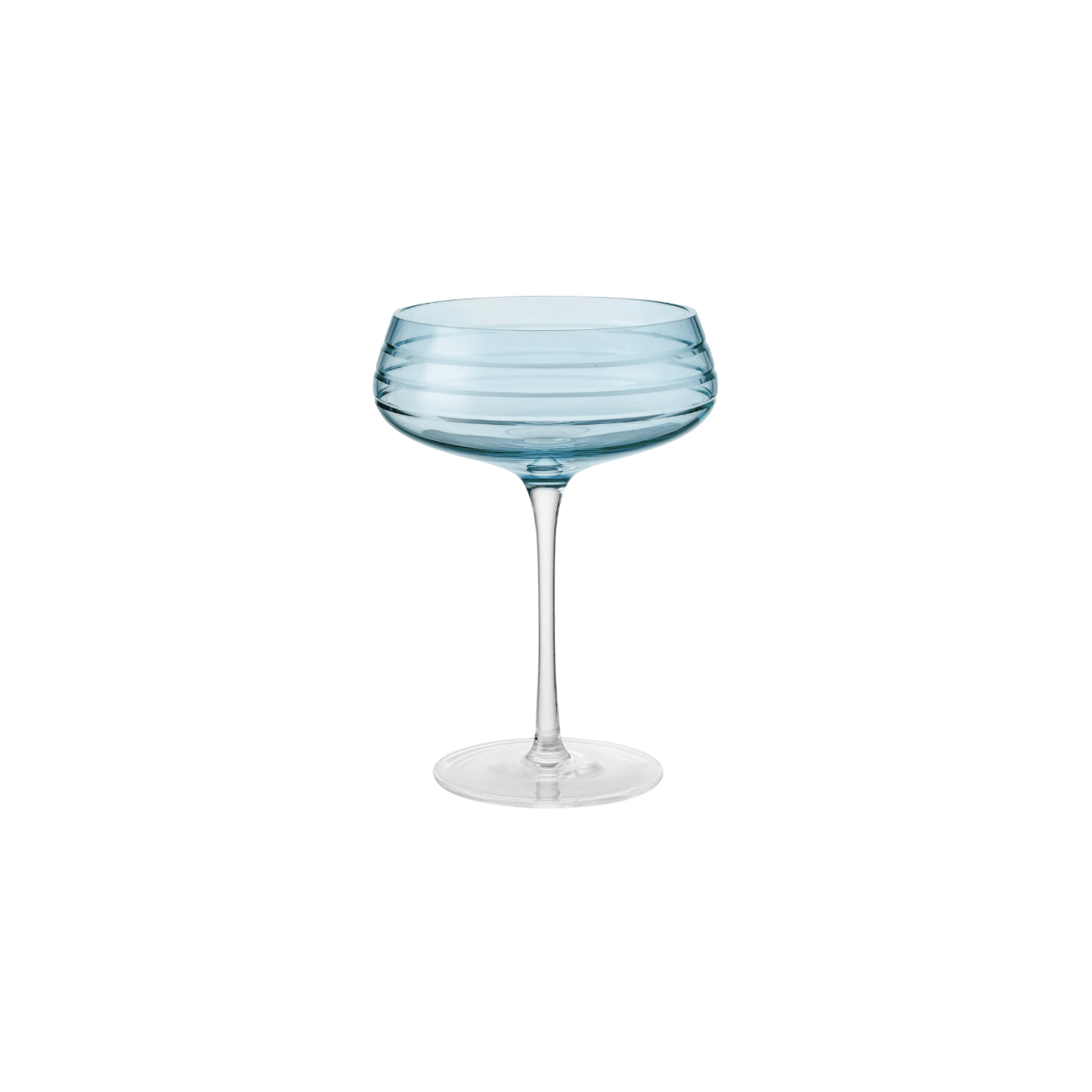 Louise Roe Champagne Coupe Triple Cut Champagneglas Set van 4 Blauw