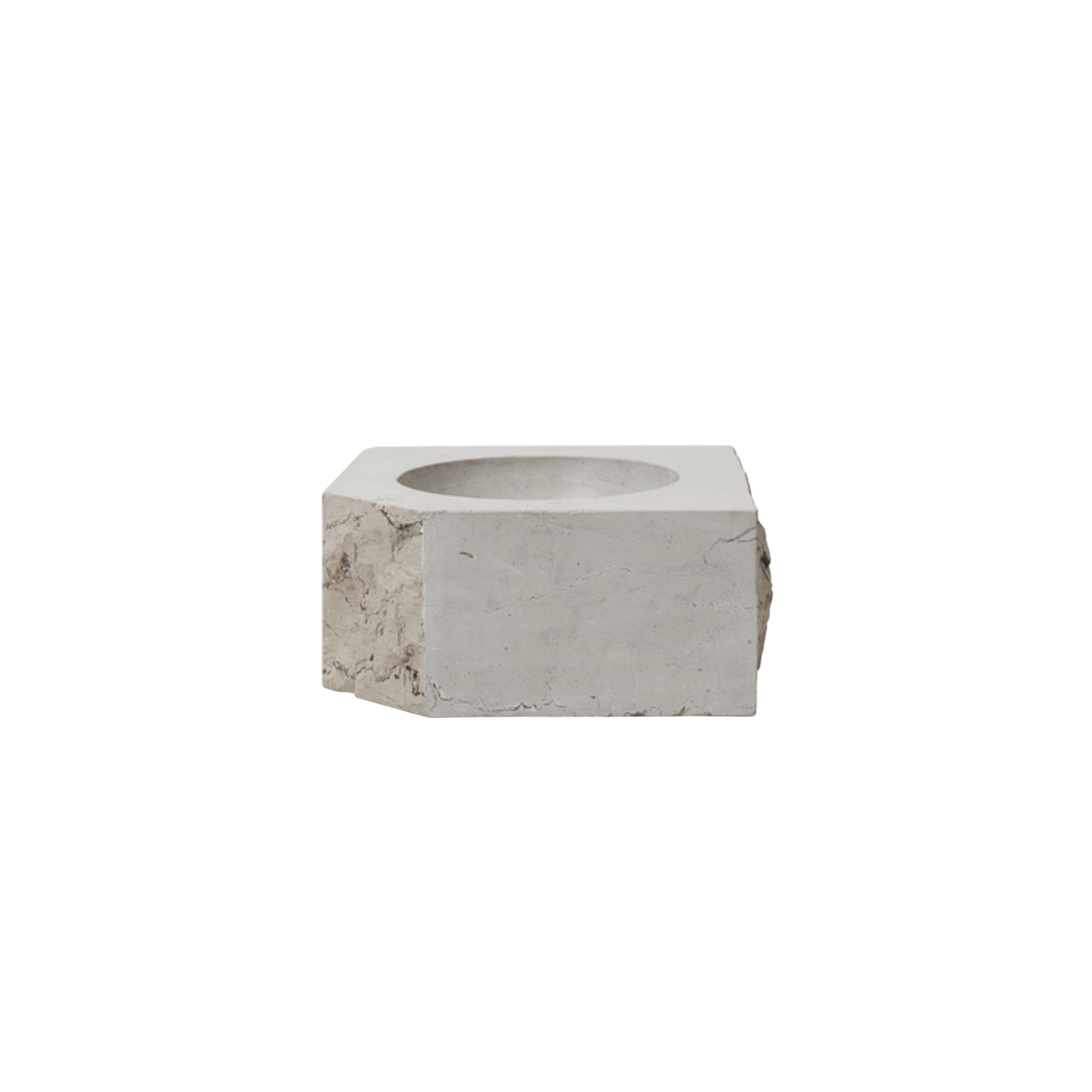 Louise Roe Gallery Object Stenen Kandelaar Laag Grijs Cadoico Marmer