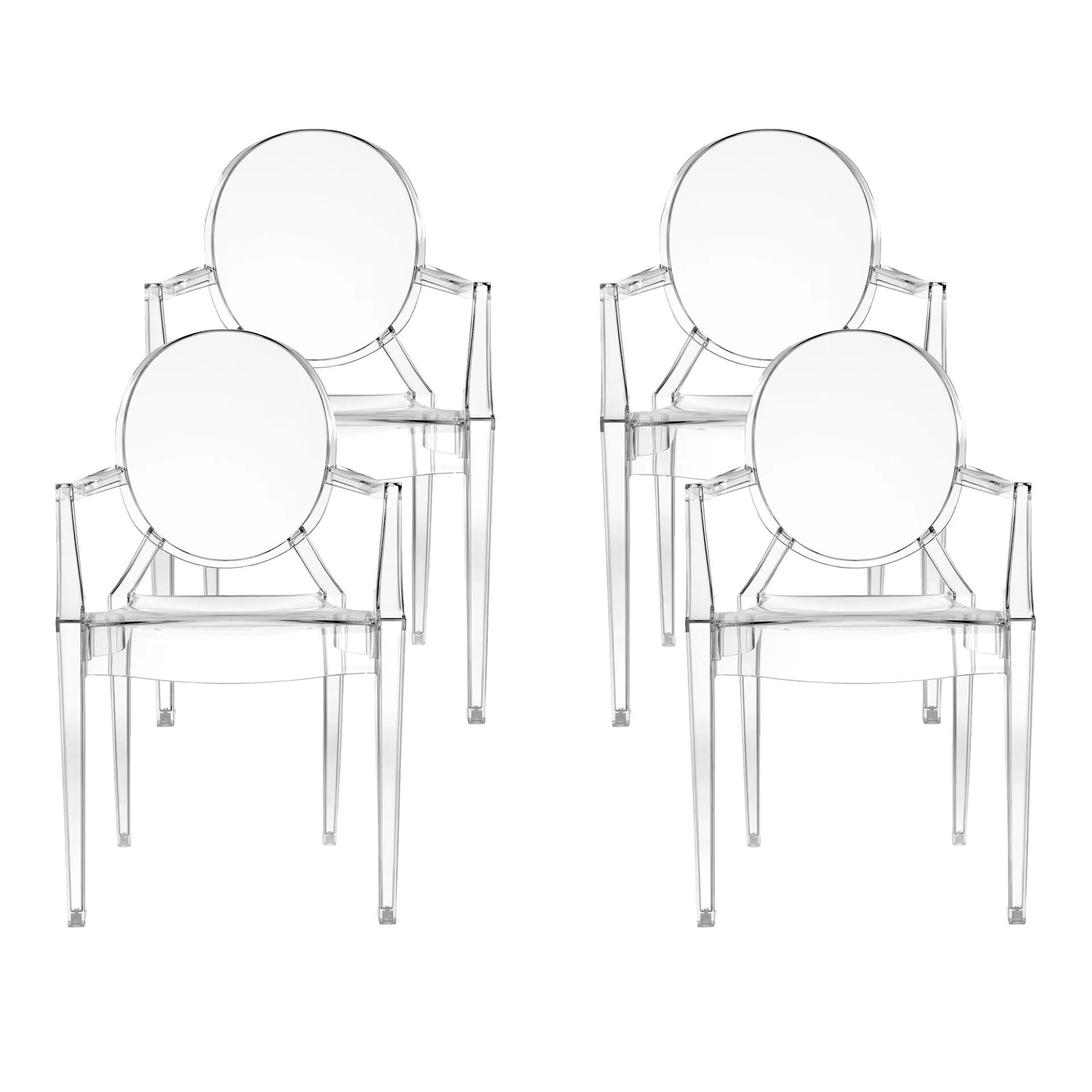 Kartell Louis Ghost Dining Chair Set of 4 Crystal