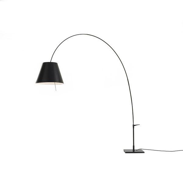 Luceplan Lady Costanza Lampadaire Corps Noir, Abat-jour Noir avec Variateur Dintensité