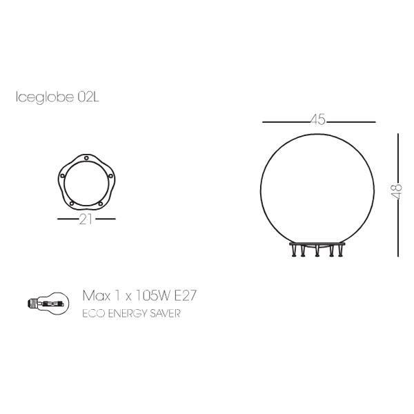 IceGlobe Bordslampa L 02 Skiss