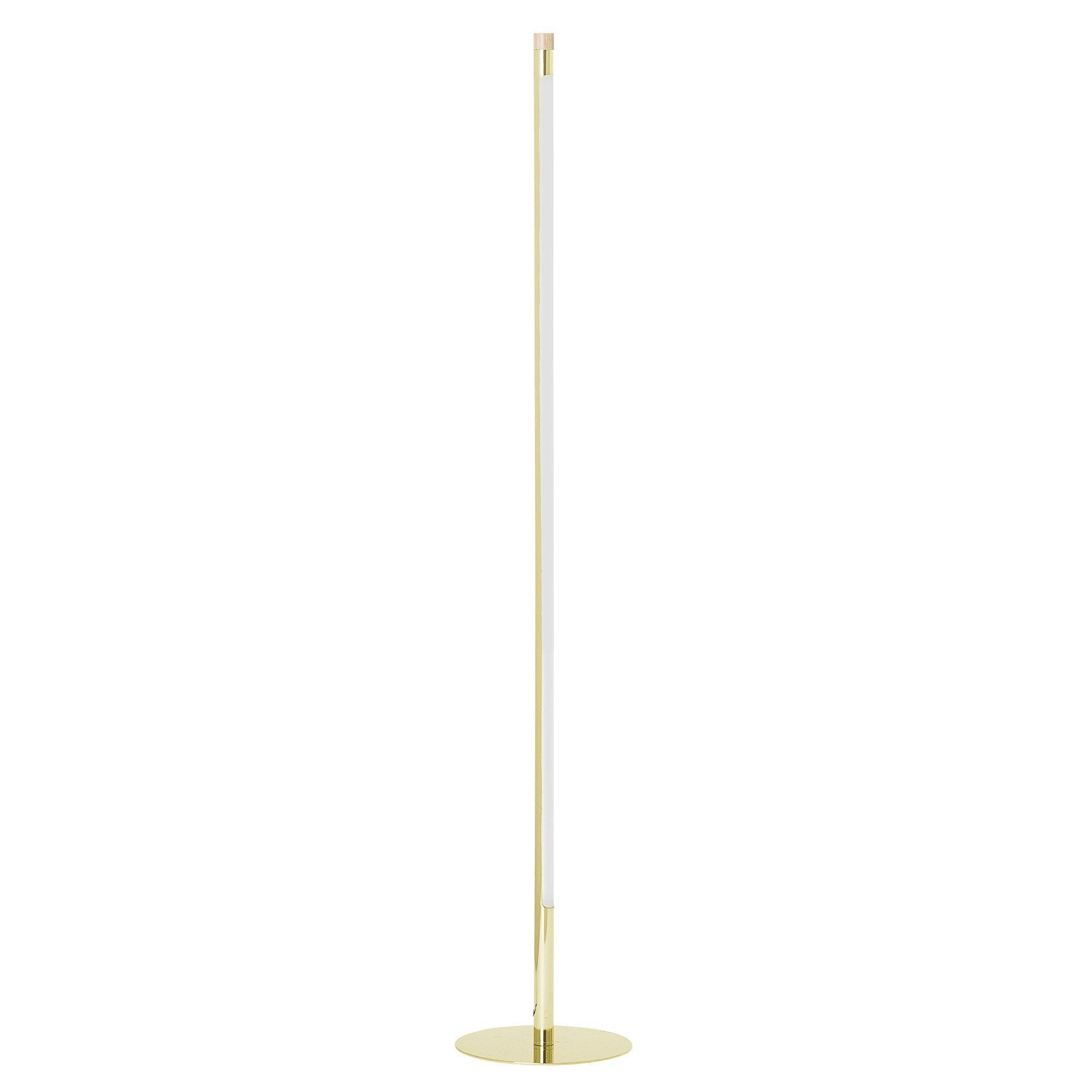 Bloomingville Floor Lamp long gold, Metal PVC, Rubberwood, Iron, Aluminum
