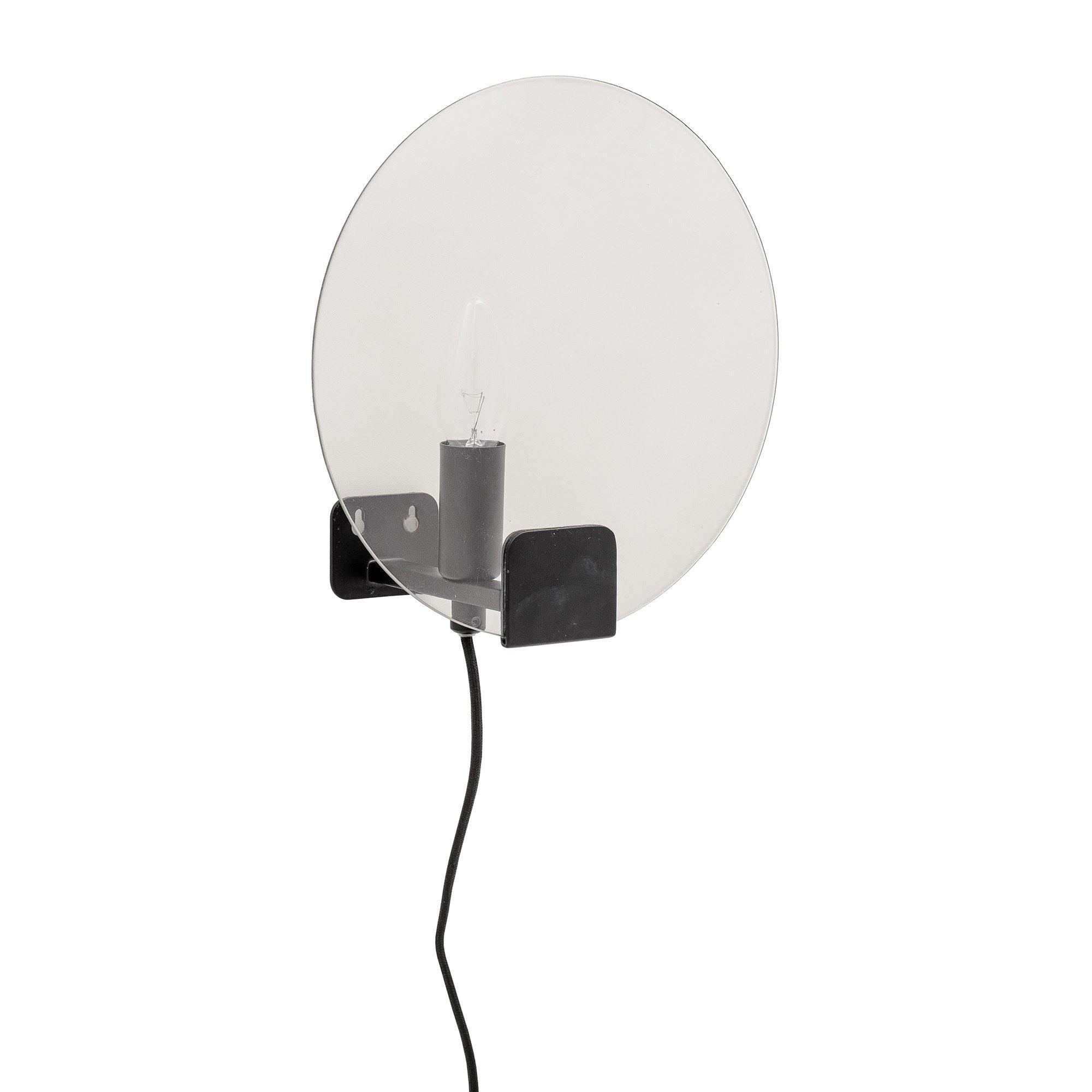 Bloomingville Wall Lamp, Black, Glass Iron, Glass