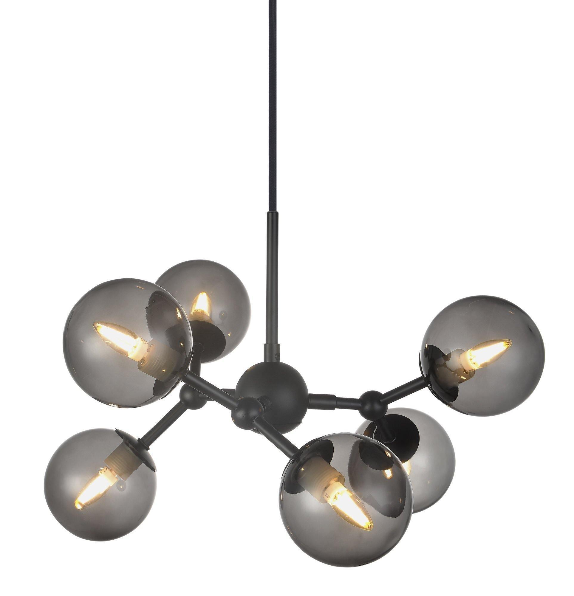 Halo Design Atom Chandelier Black/Smoke