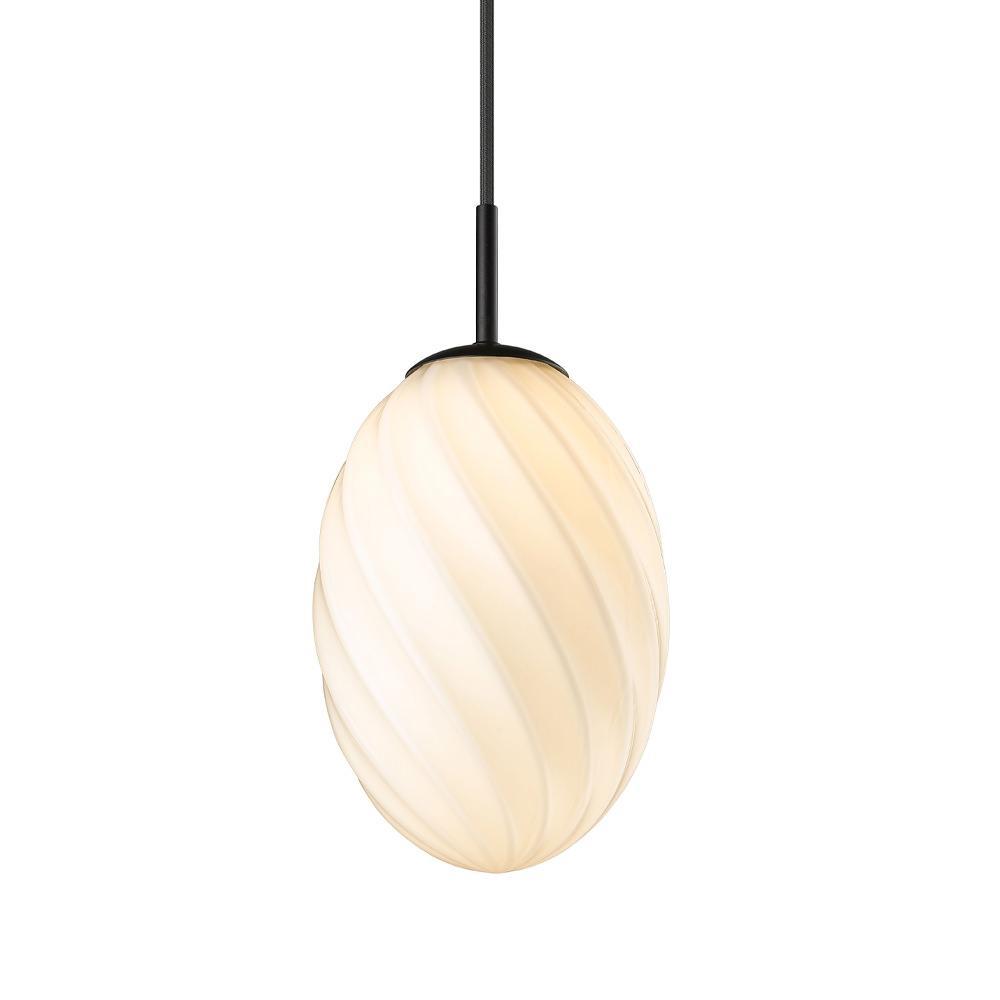 Halo Design Twist Lampa Wisząca Ø15 Opal Czarne Mocowanie