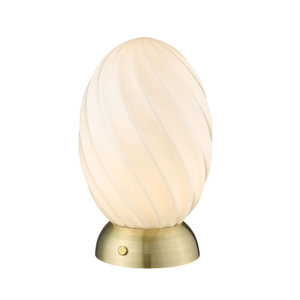 Halo Design Twist Oval Table Lamp Opal/ Brass