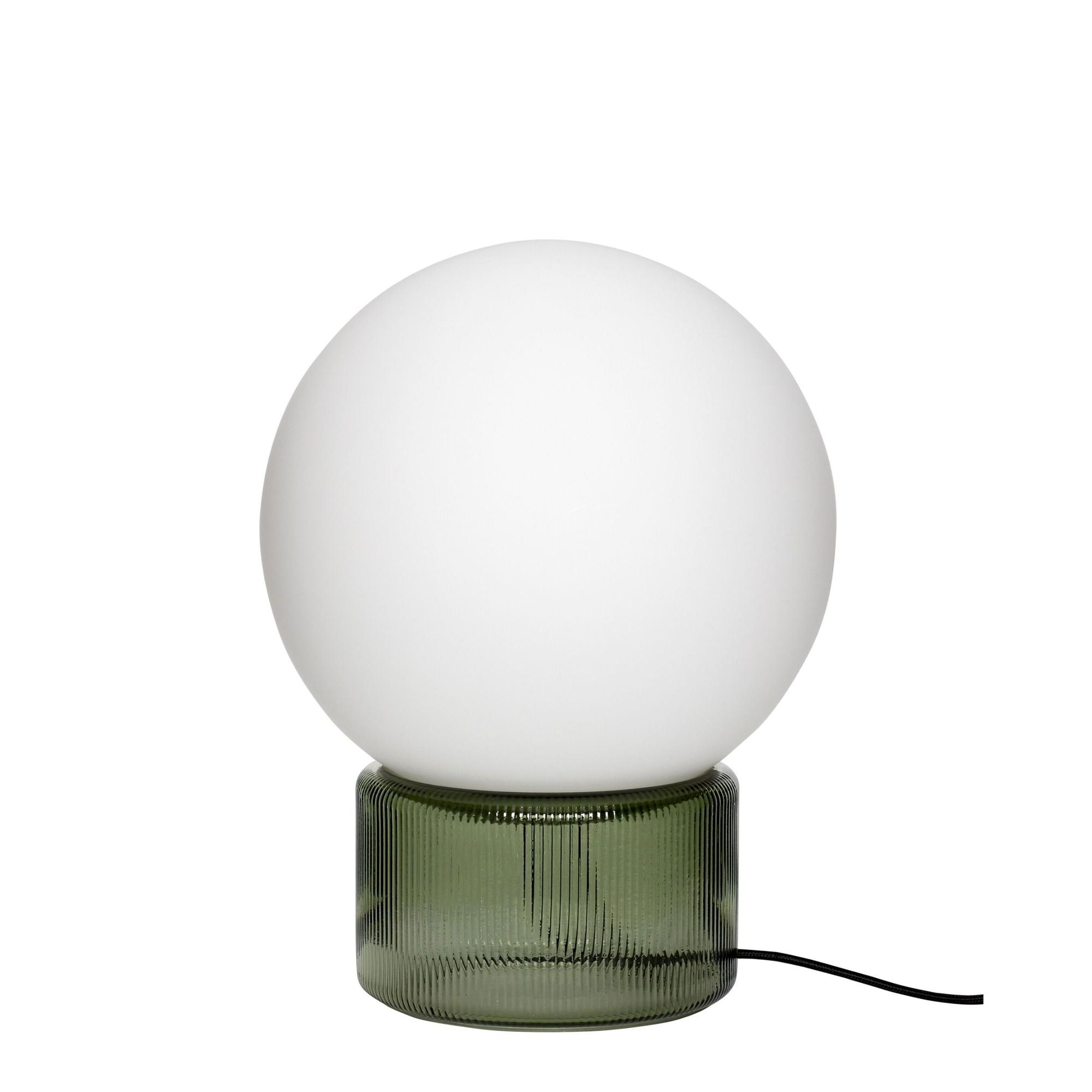 Hübsch Table lamp, glass, opal / green Green