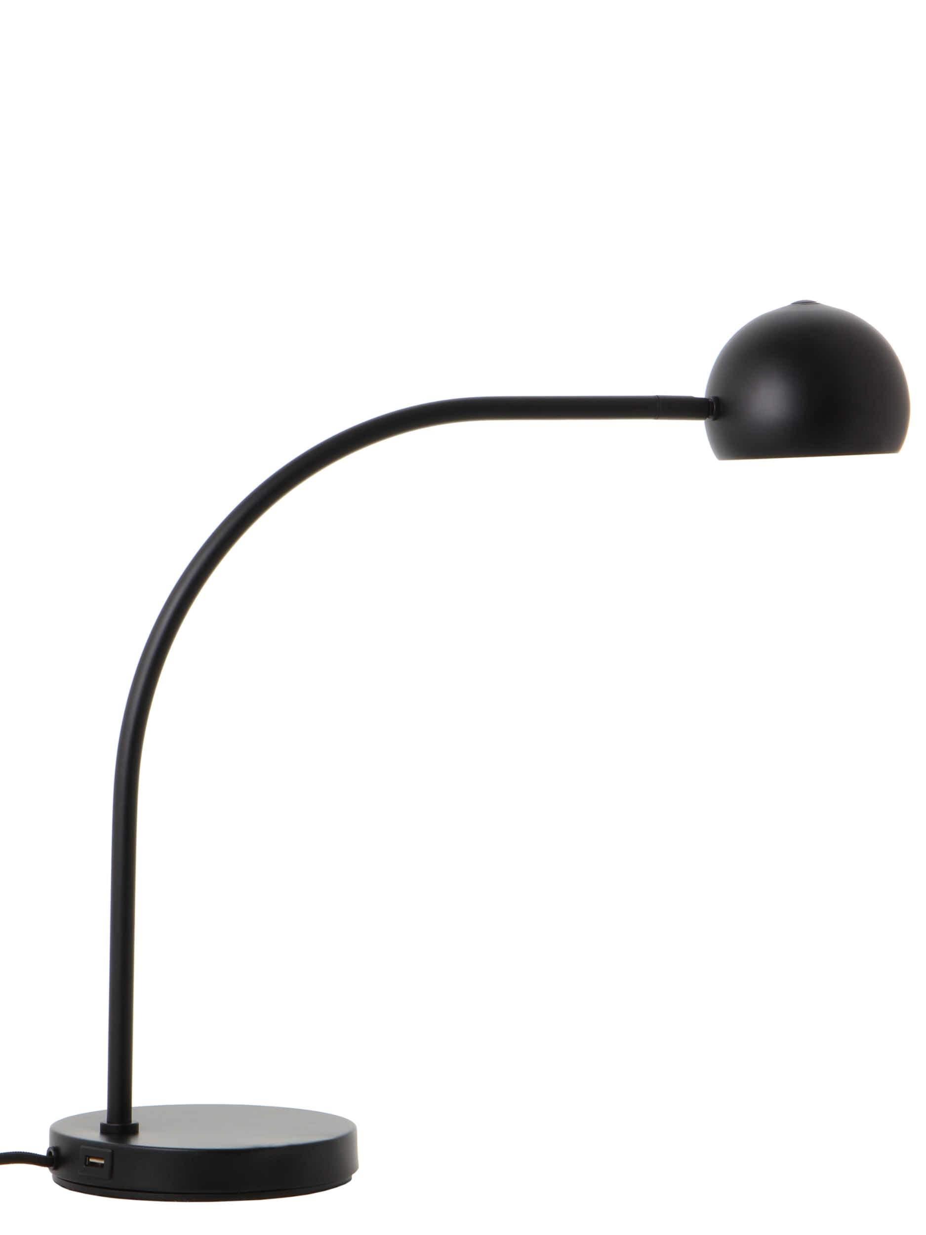 Frandsen ball usb metal desk led lamp with usb Black