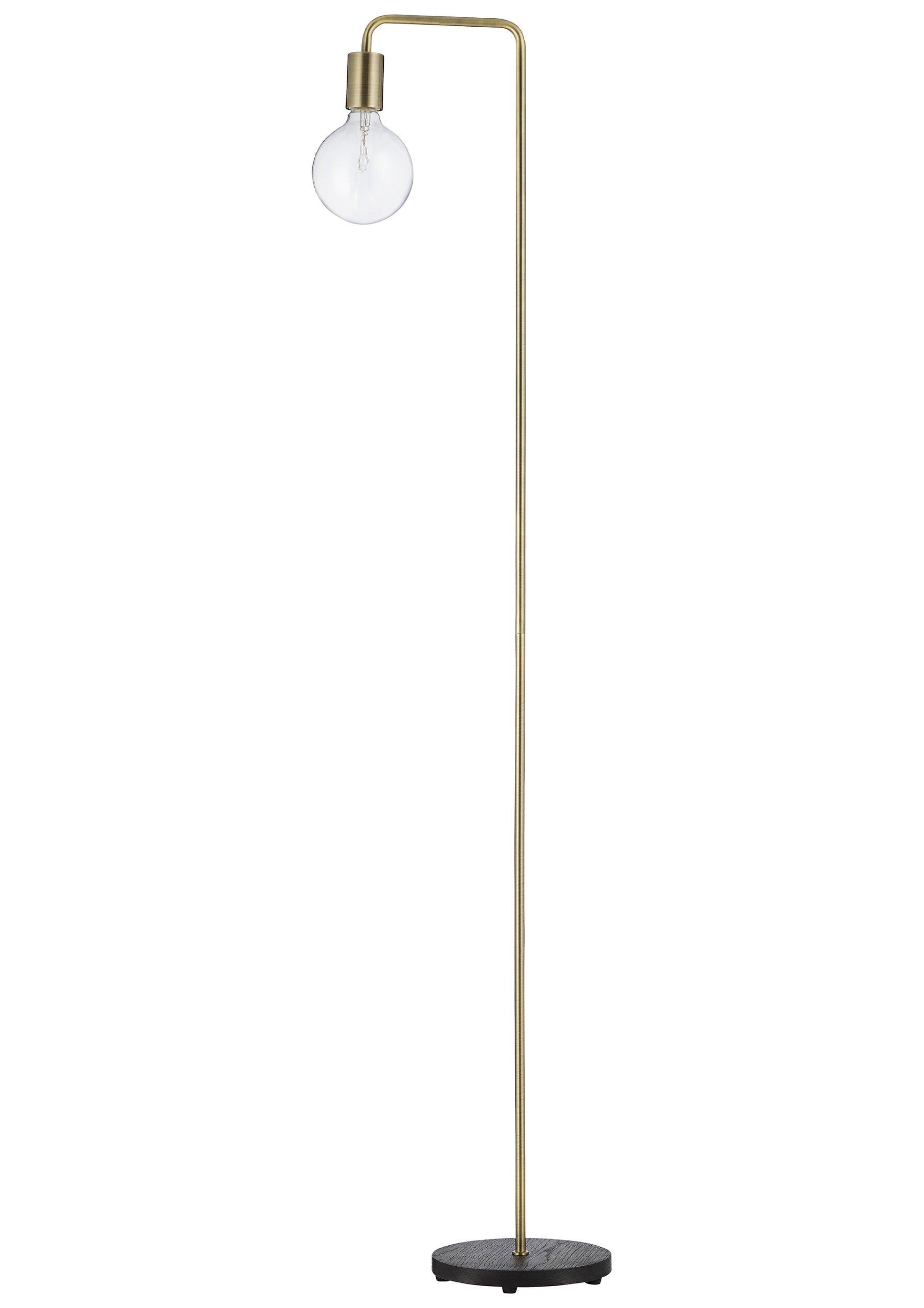 Frandsen cool metal floor lamp ANTIQUE BRASS / MATT. DARK WOOD BASE