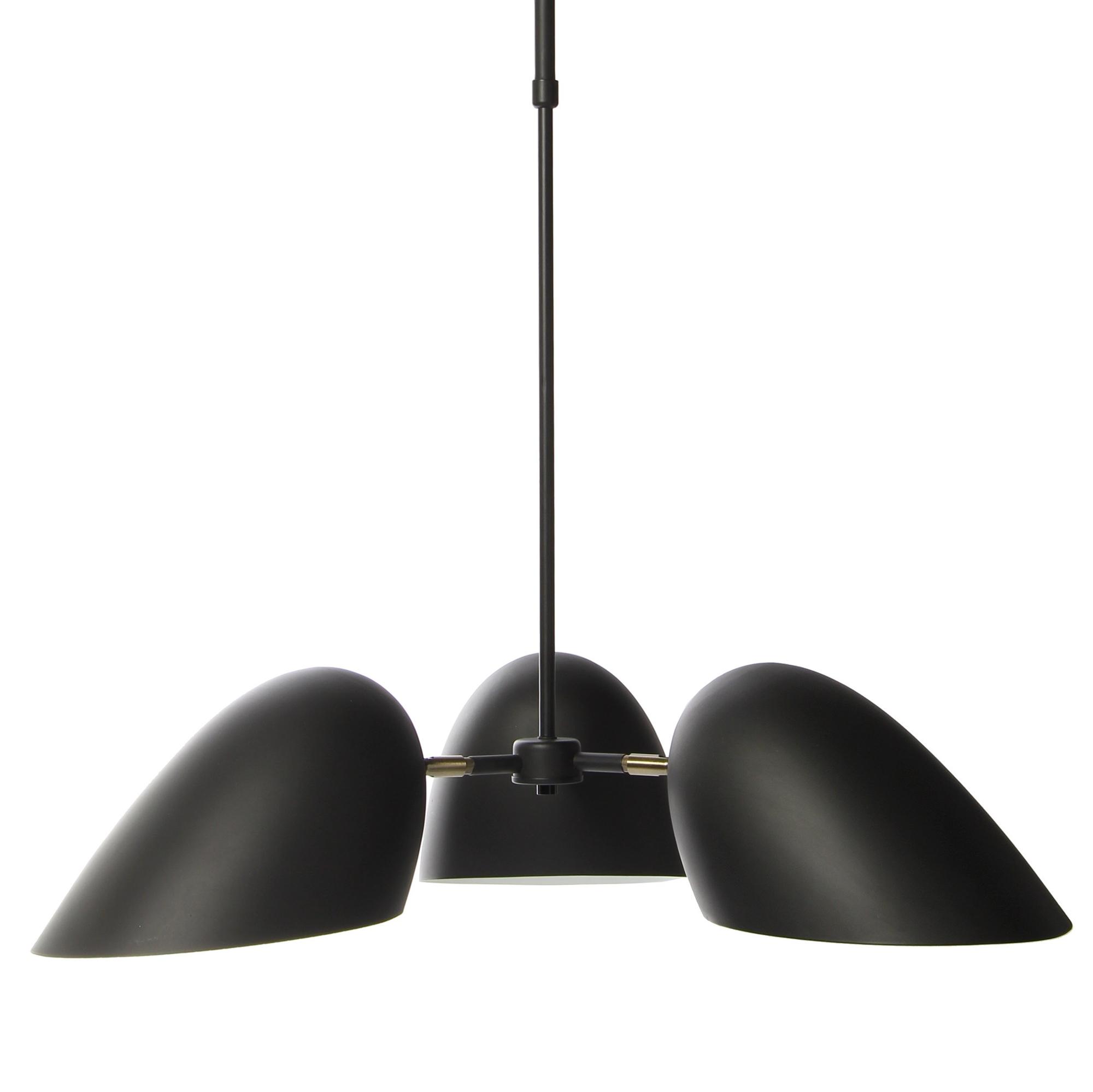 Frandsen hitchcock metal chandelier with 3 arms BLACK MATT. BRASS