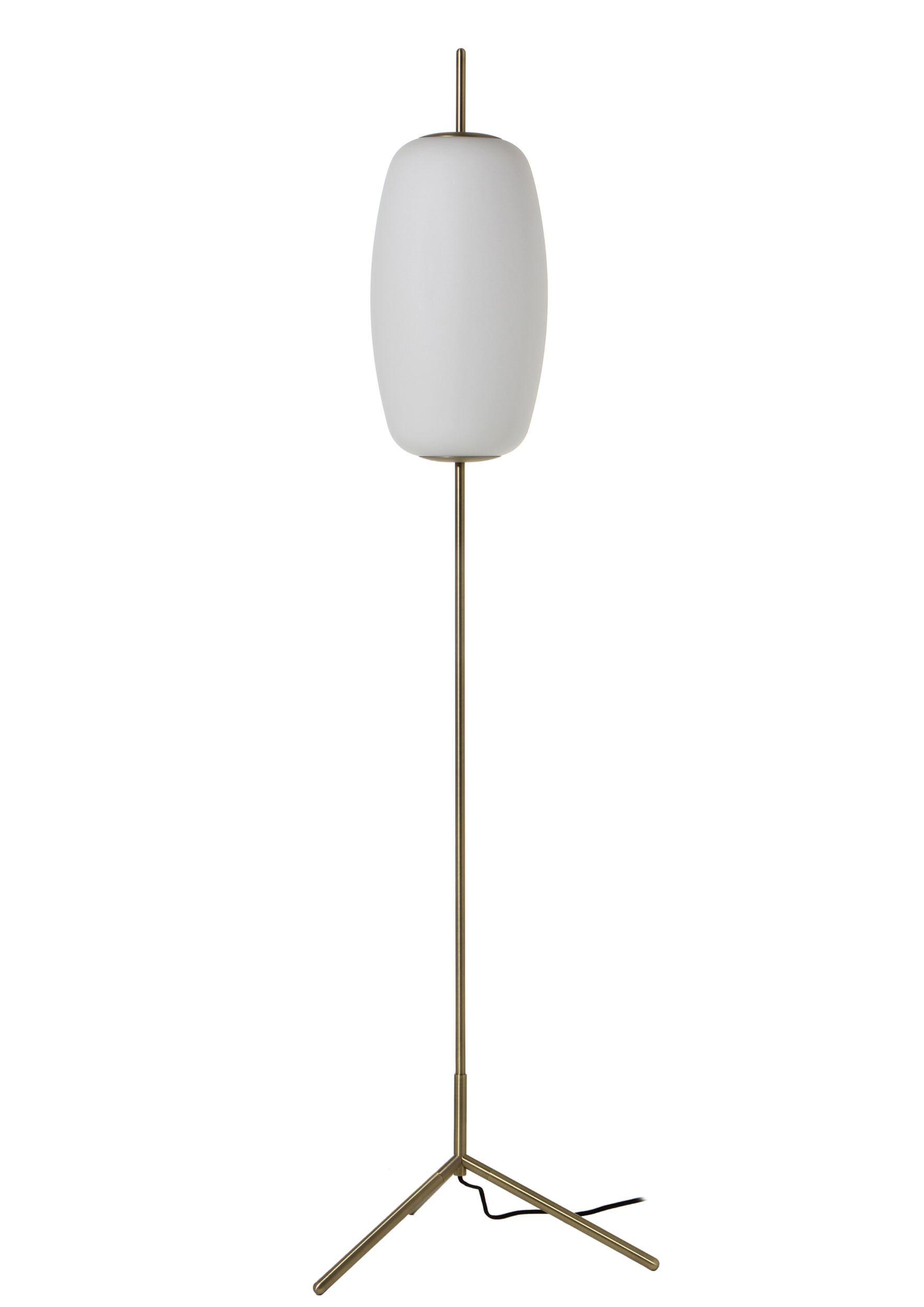 Frandsen silk glass floor lamp OPAL WHITE GLASS. MATT ANTIQUE BRASS