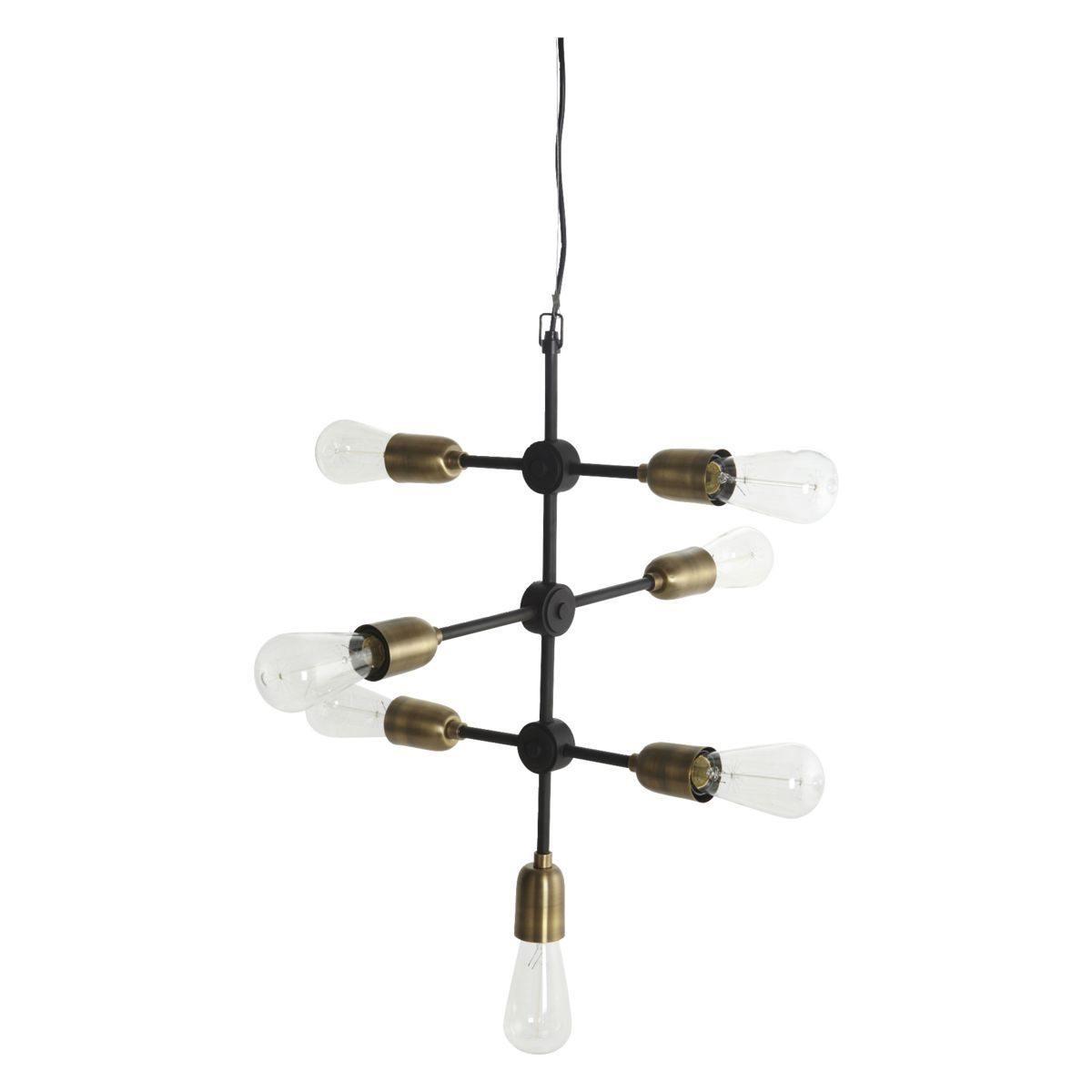 House Doctor Molecular 7 Hanglamp Zwart/ Messing