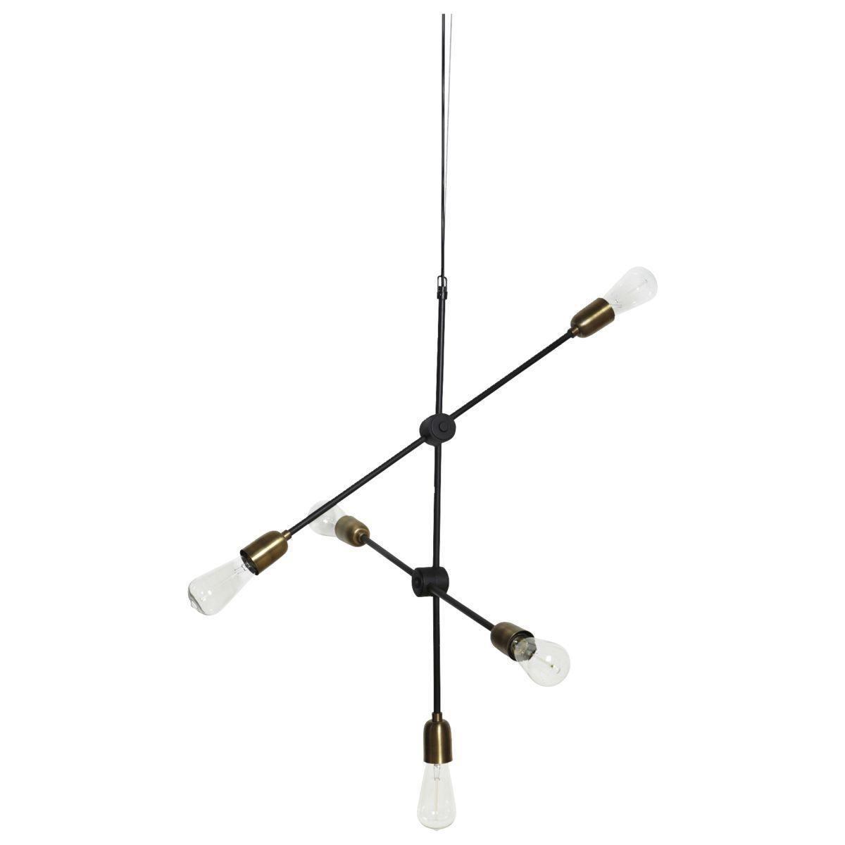 House Doctor Molecular 5 Hanglamp Zwart/ Messing