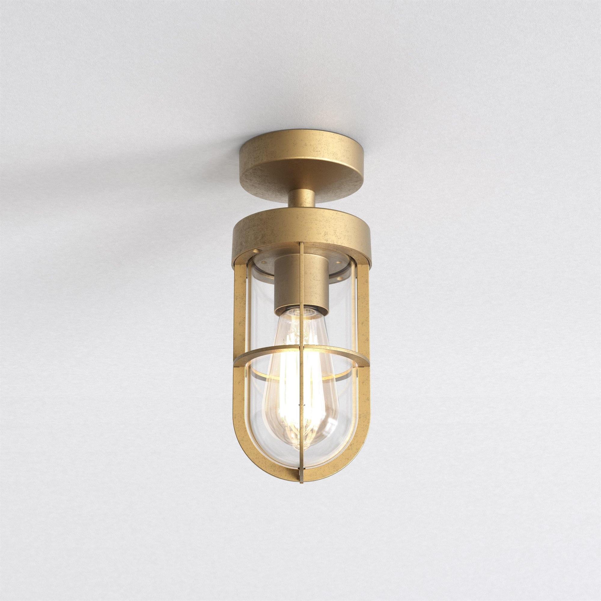 Astro Cabin Semi Flush Coastal Coastal Brass