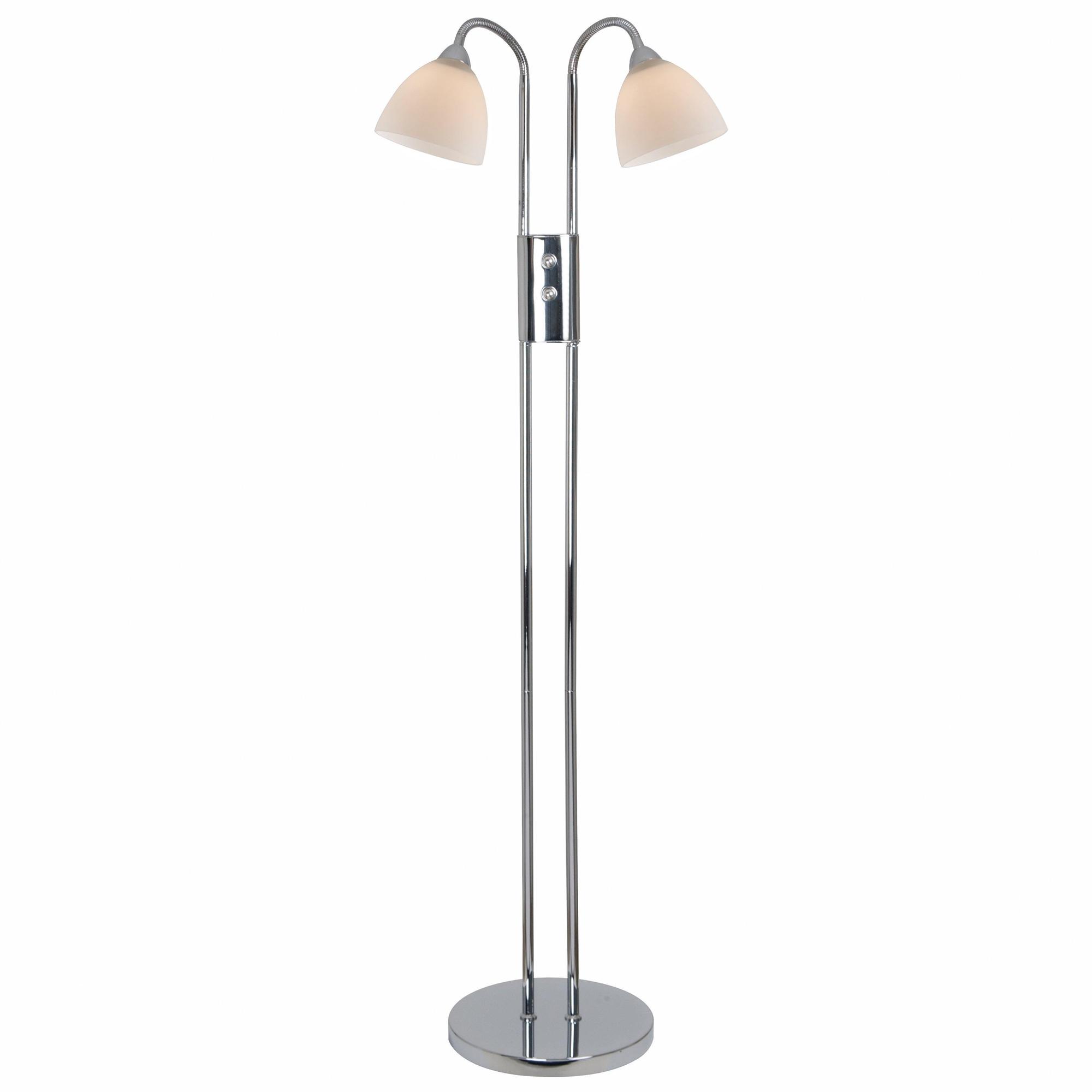 Nordlux Ray Double Floor Lamp Chrome/ Opal