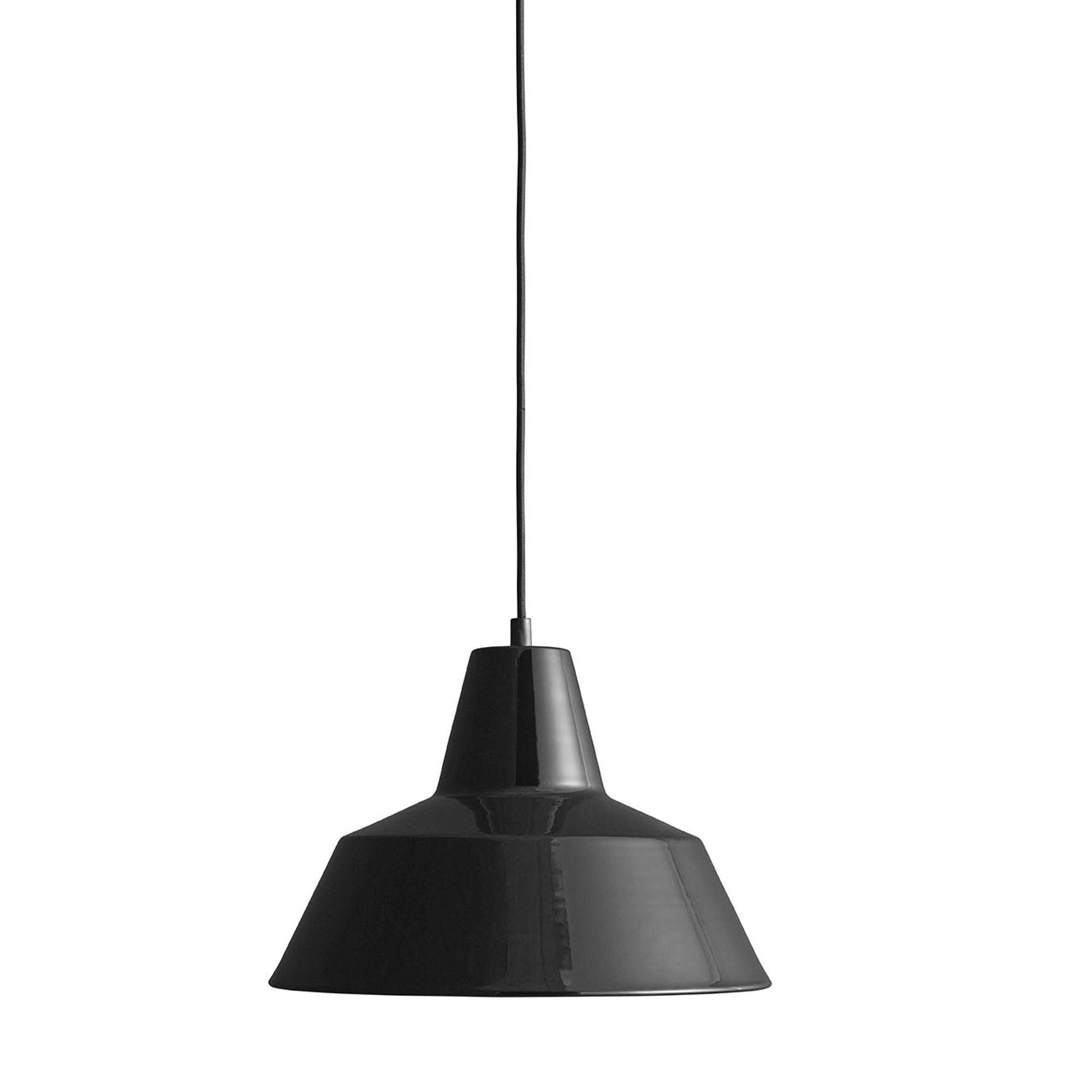 Made By Hand Værkstedslampe Pendel Blank Sort W3