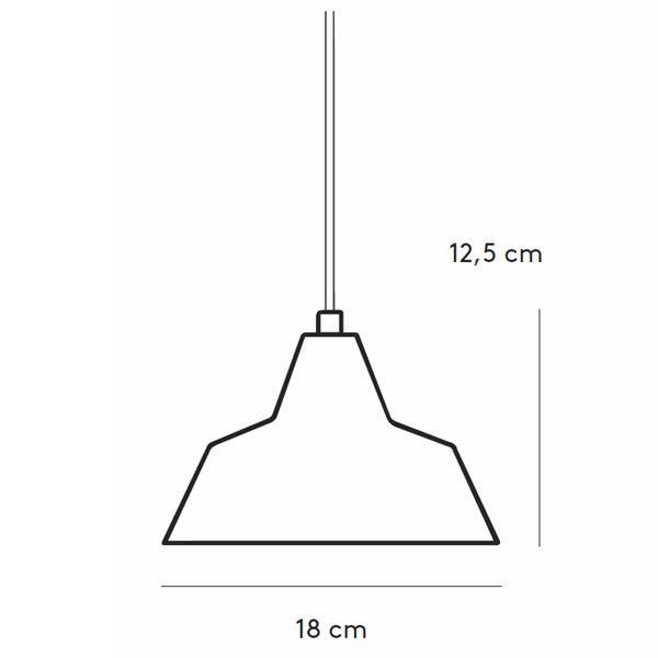 Made By Hand Værkstedslampe Pendel Kobber/Hvid W1 Stregtegning