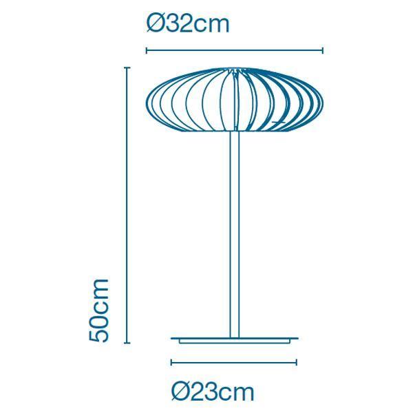 Marset Maranga Bordlampe Small Grå Stregtegning