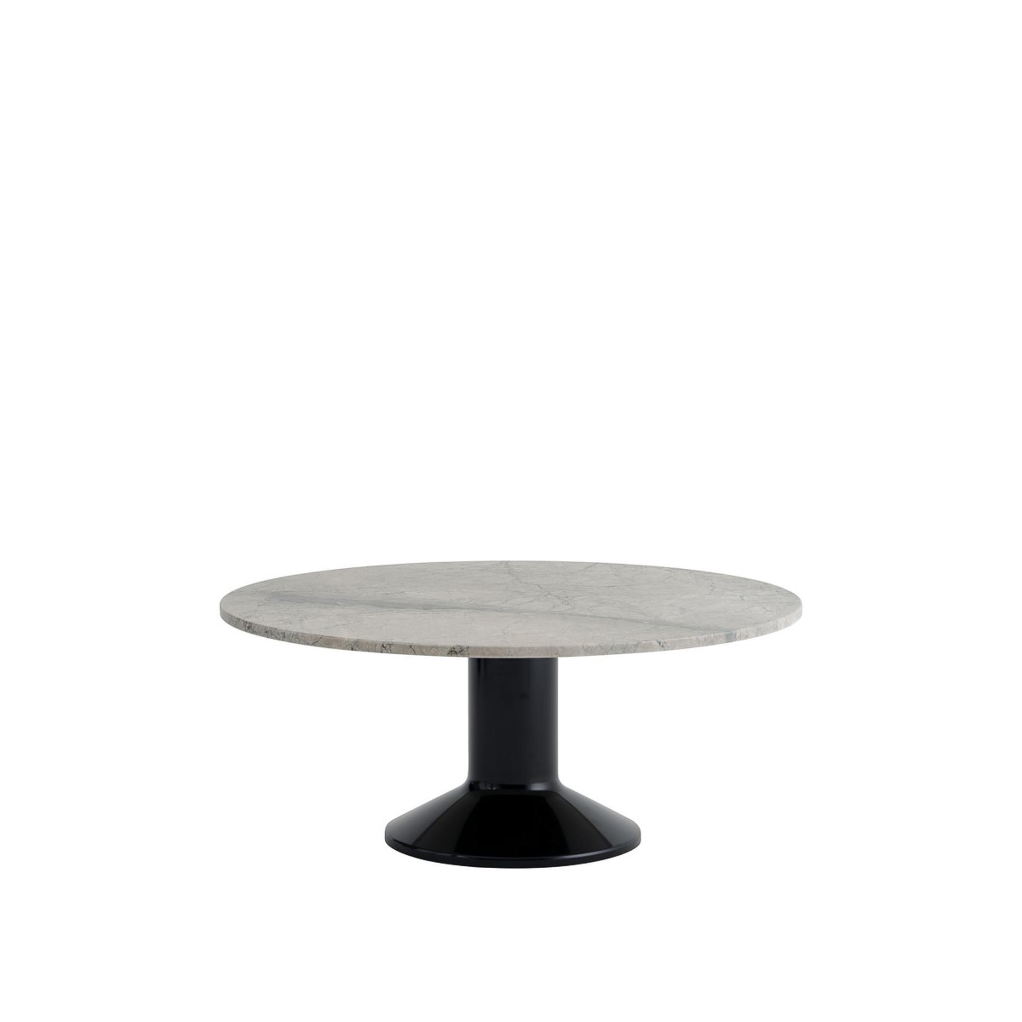 Muuto eettafel Ø90 cm , Grijs marmer/ Zwart