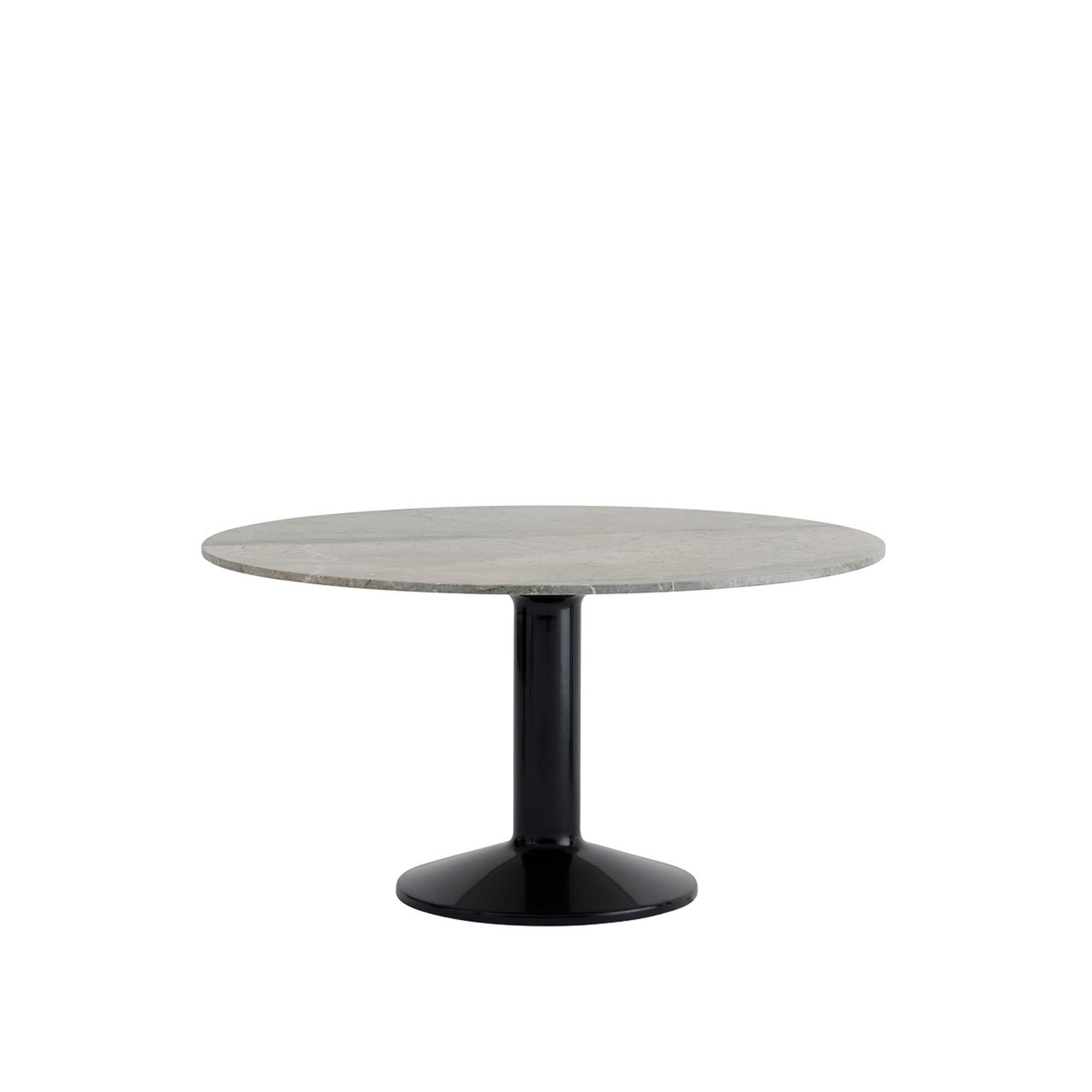 Muuto Eettafel Ø140 cm , Grijs Marmer/ Zwart