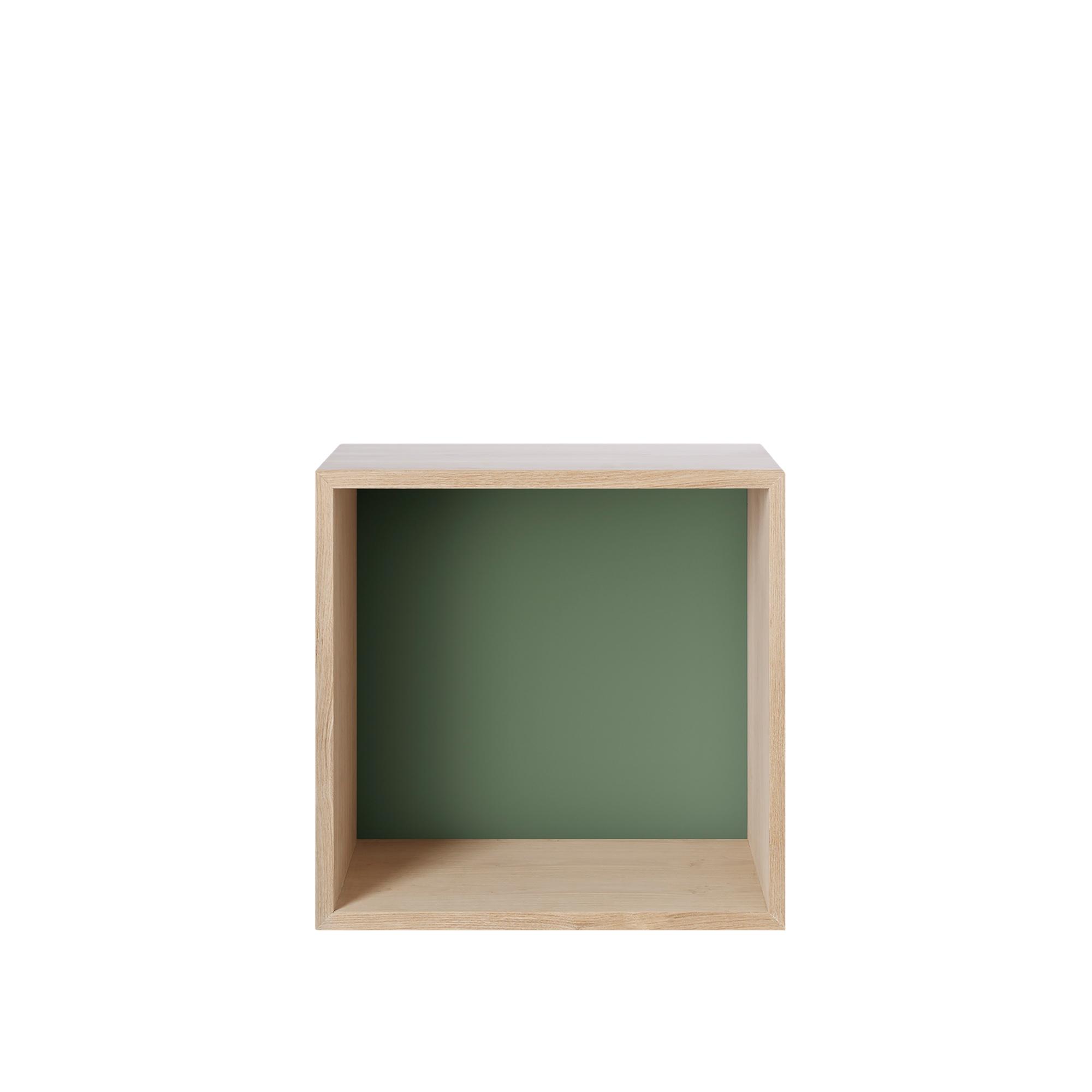 Muuto Mini pinottu hyllyjärjestelmä Medium Oak/Dusty Green