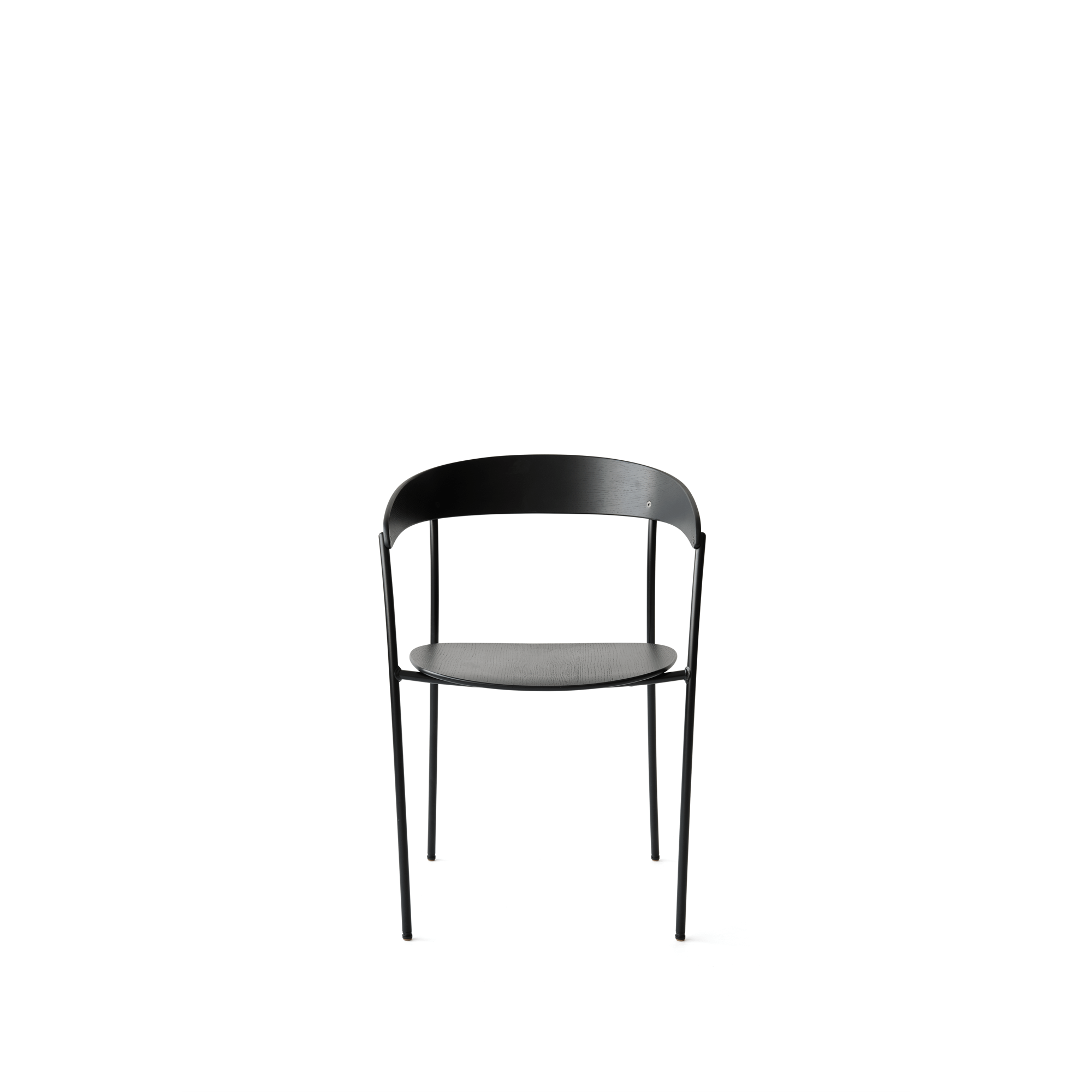 New Works Missing Dining Chair with Armrest Black Ash Wood