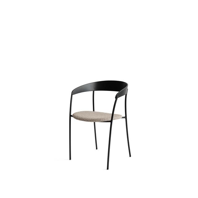 11: New Works Missing Spisebordsstol med Armlæn Sort Eg/Barnum Hemp