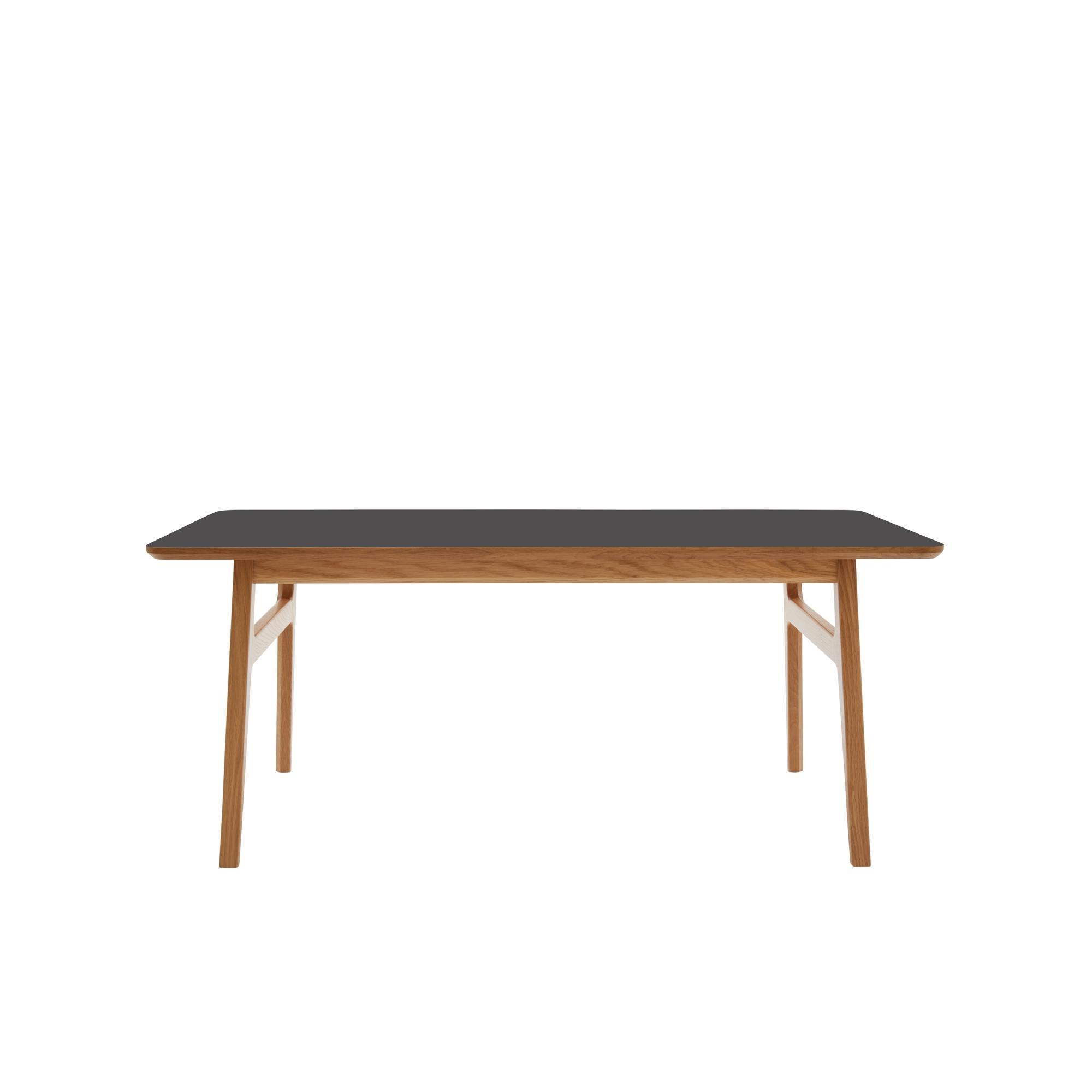 Magnus Olesen Freya Table Basse Chêne Massif Laqué/Linoléum Noir 4023 Forbo L 120 x L 60 x H 50