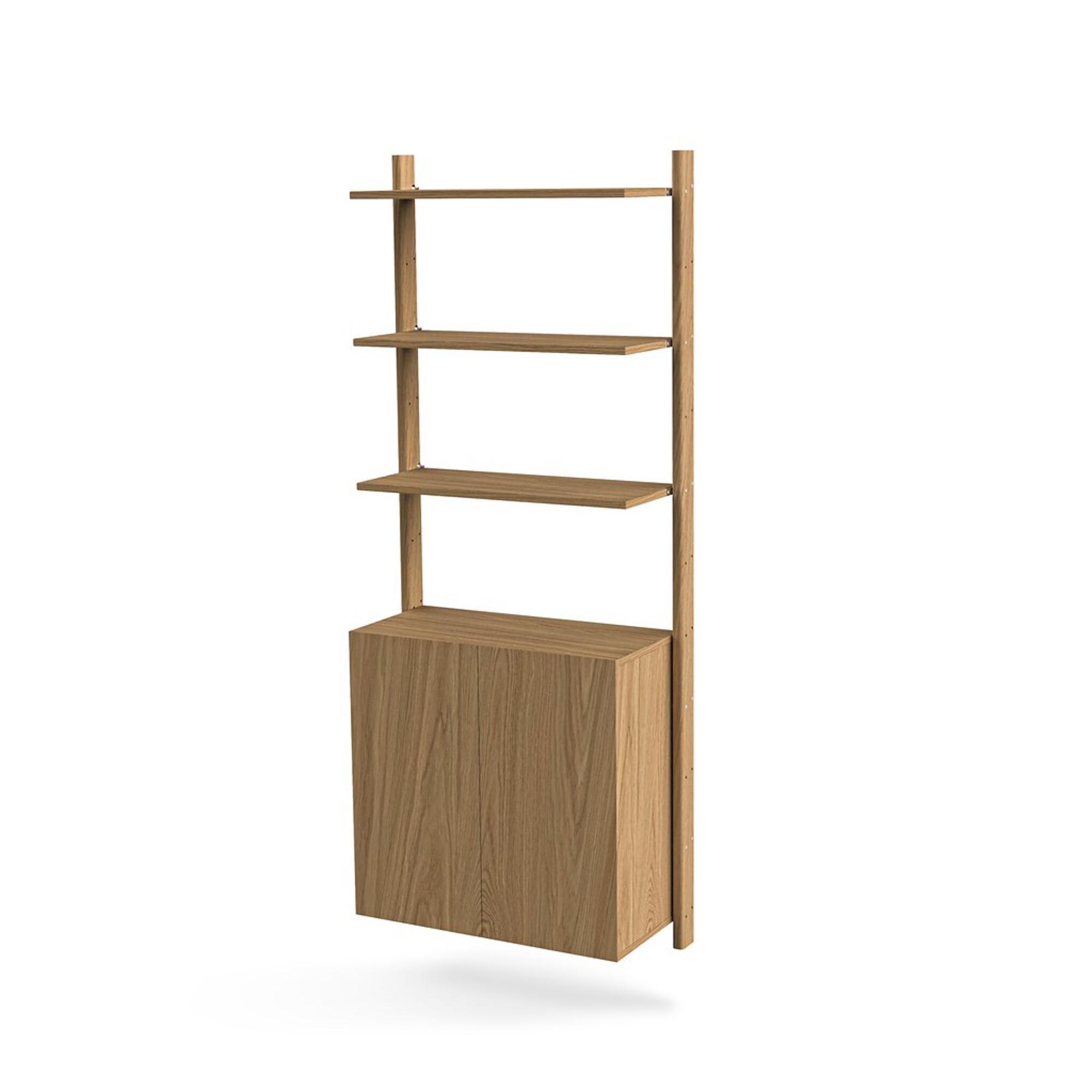 Mazo MOD Modell 7 Regalsystem 2x1925 Schiene + 3 Regalböden + Schrank Eiche