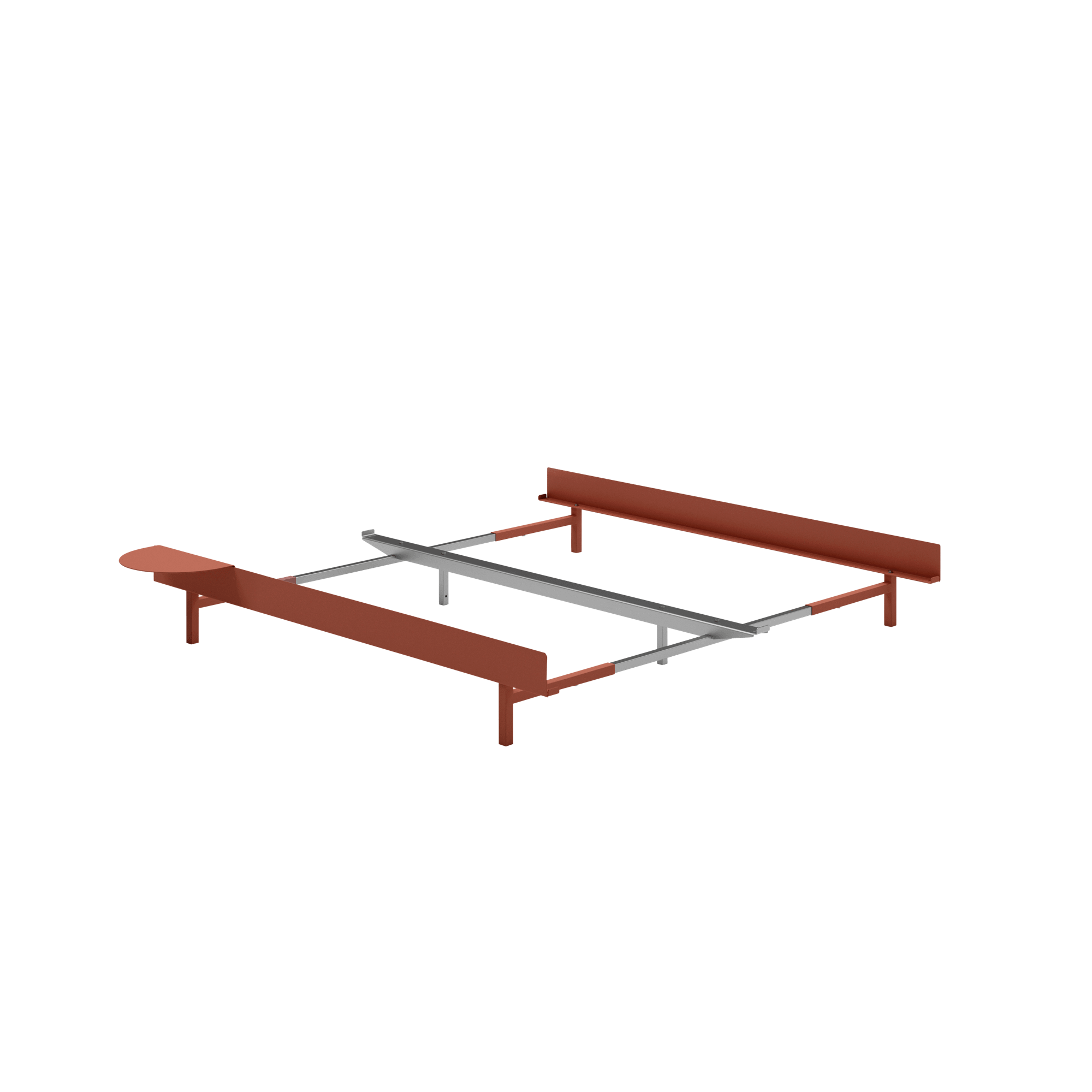 Moebe Bed Bed Frame 90-180 cm With High Legs Terracotta