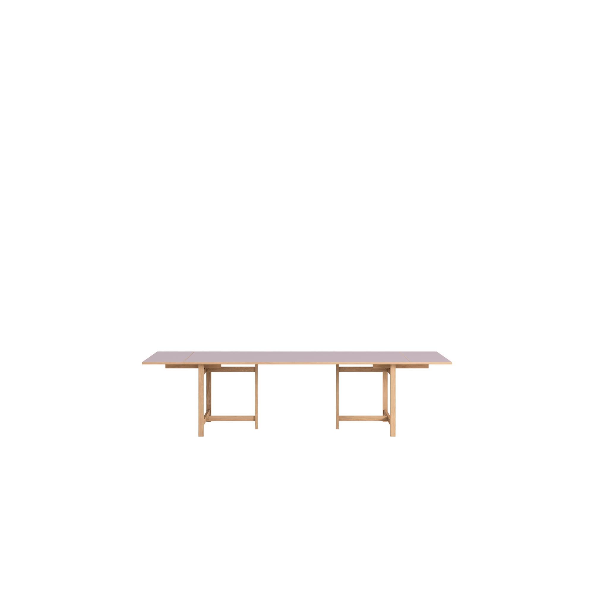 MOEBE Rechteckiger Esstisch 220x90 mit 2 Verlängerungen Soft Lilac