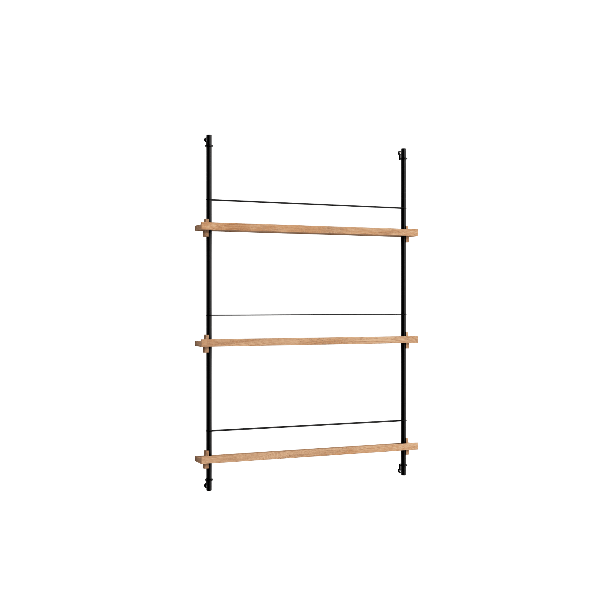 Moebe Magazine Shelving MS.115.1 Oak/ Black