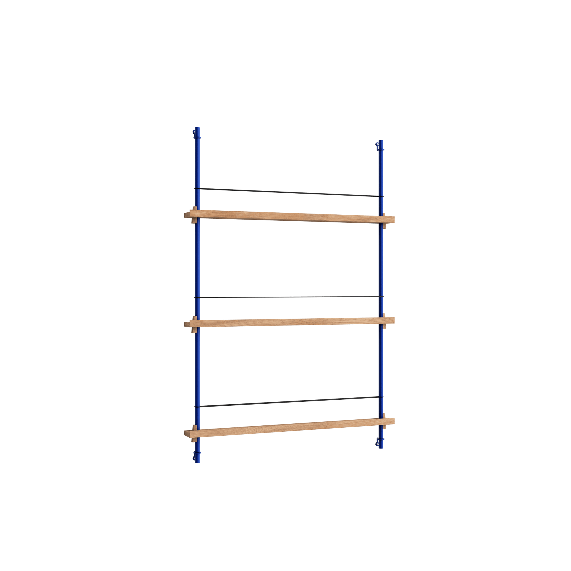 Moebe Magazine Shelving MS.115.1 Oak/Deep Blue