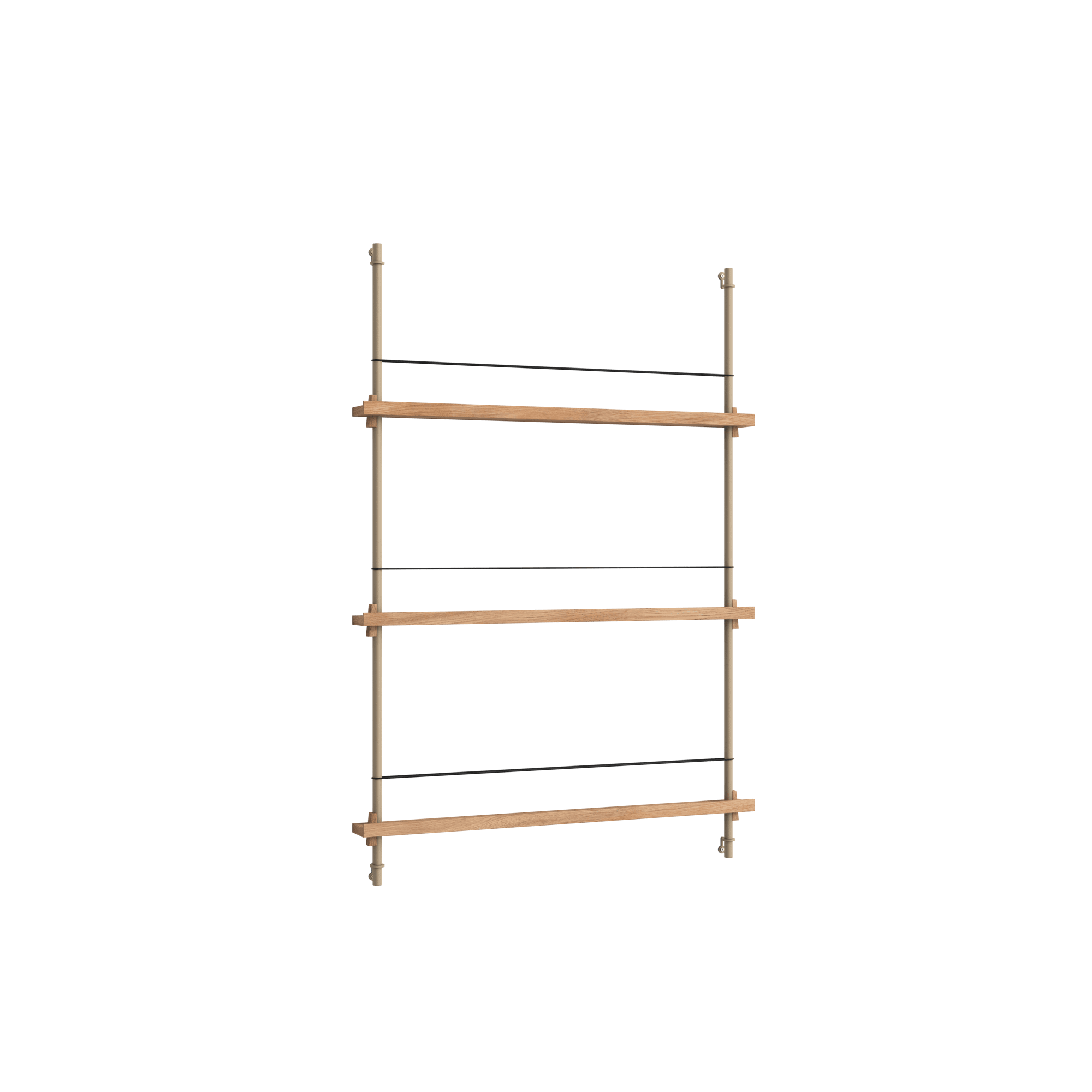 Moebe Magazine Shelving MS.115.1 Oak/Warm Grey