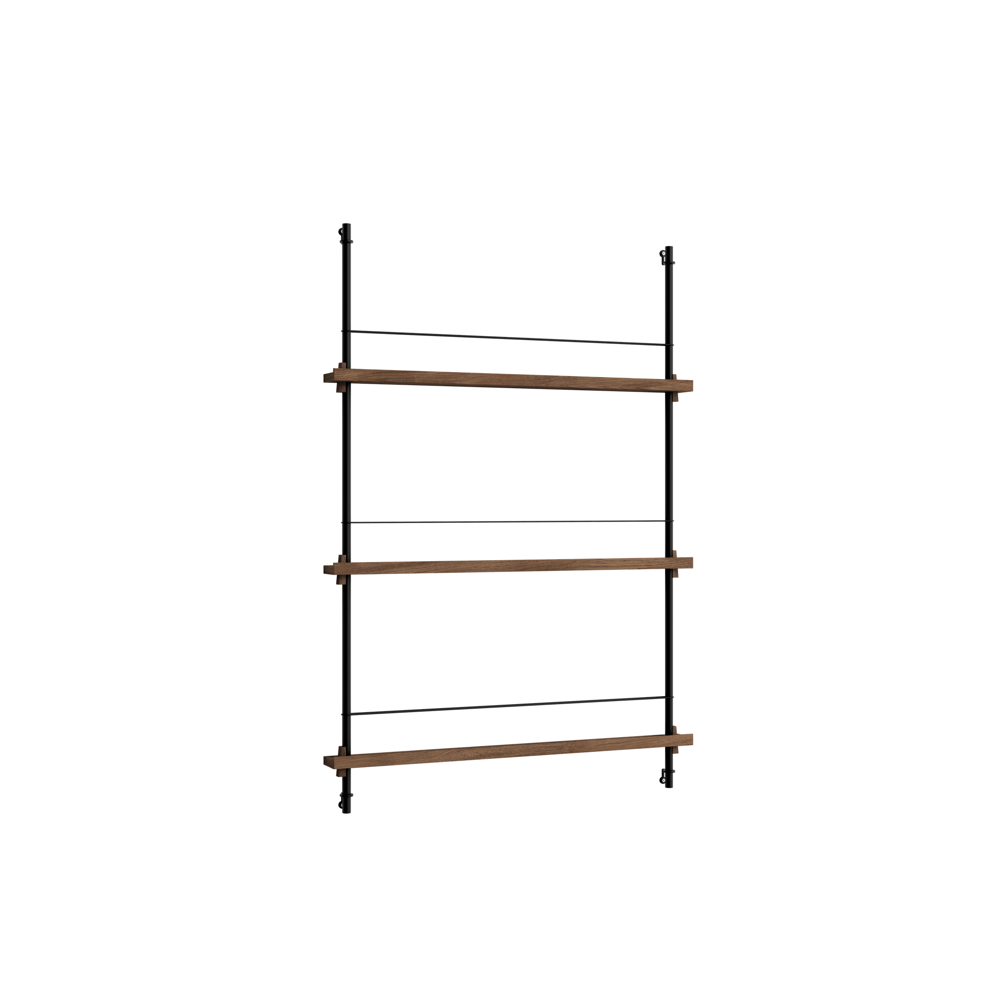 Moebe Magazine Shelving MS.115.1 Smoked Oak/ Black