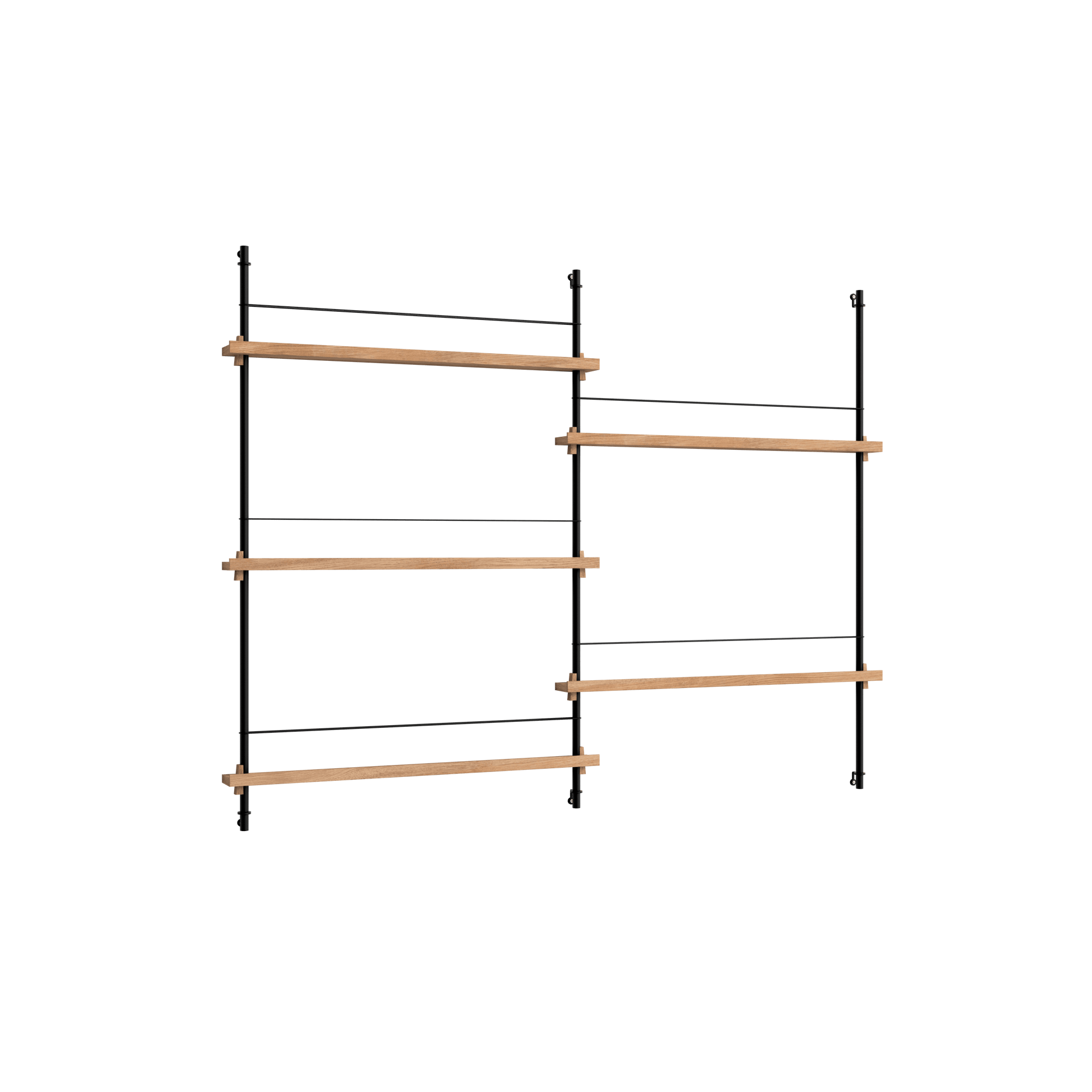 Moebe Magazine Shelving MS.115.2 Oak/ Black