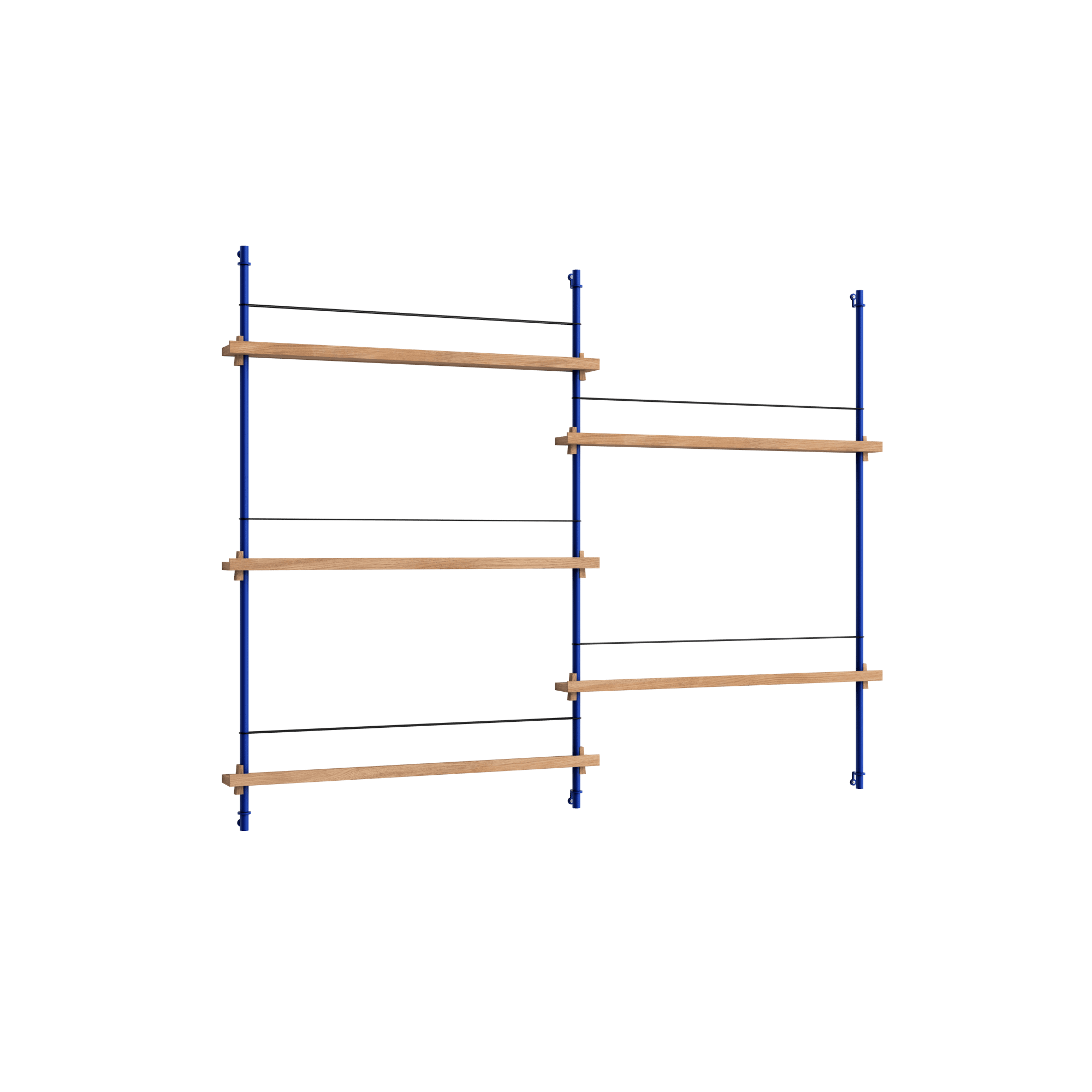 Moebe Magazine Shelving MS.115.2 Smoked Oak/Deep Blue