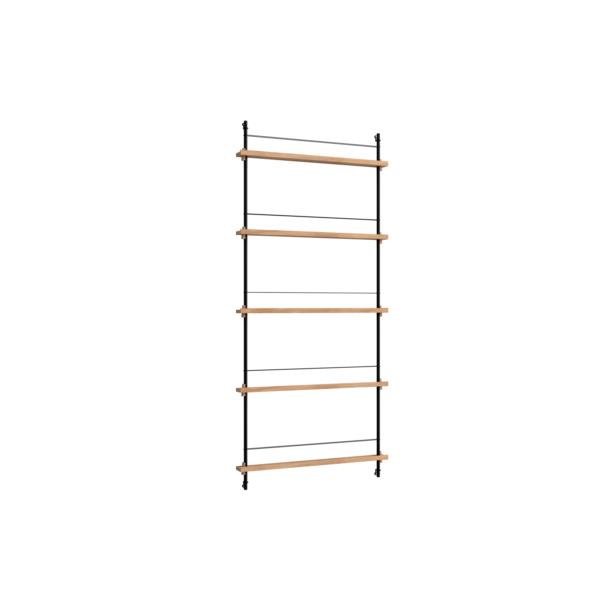 Moebe Magazine Shelving MS.180.1 Oak/ Black