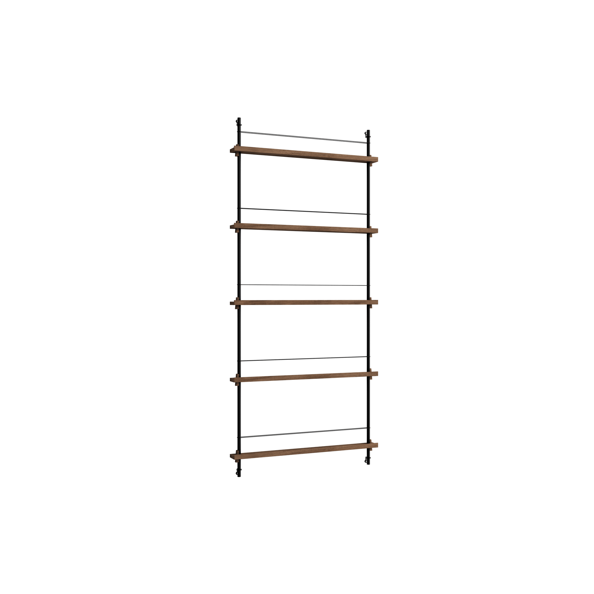 Moebe Magazine Shelving MS.180.1 Smoked Oak/ Black