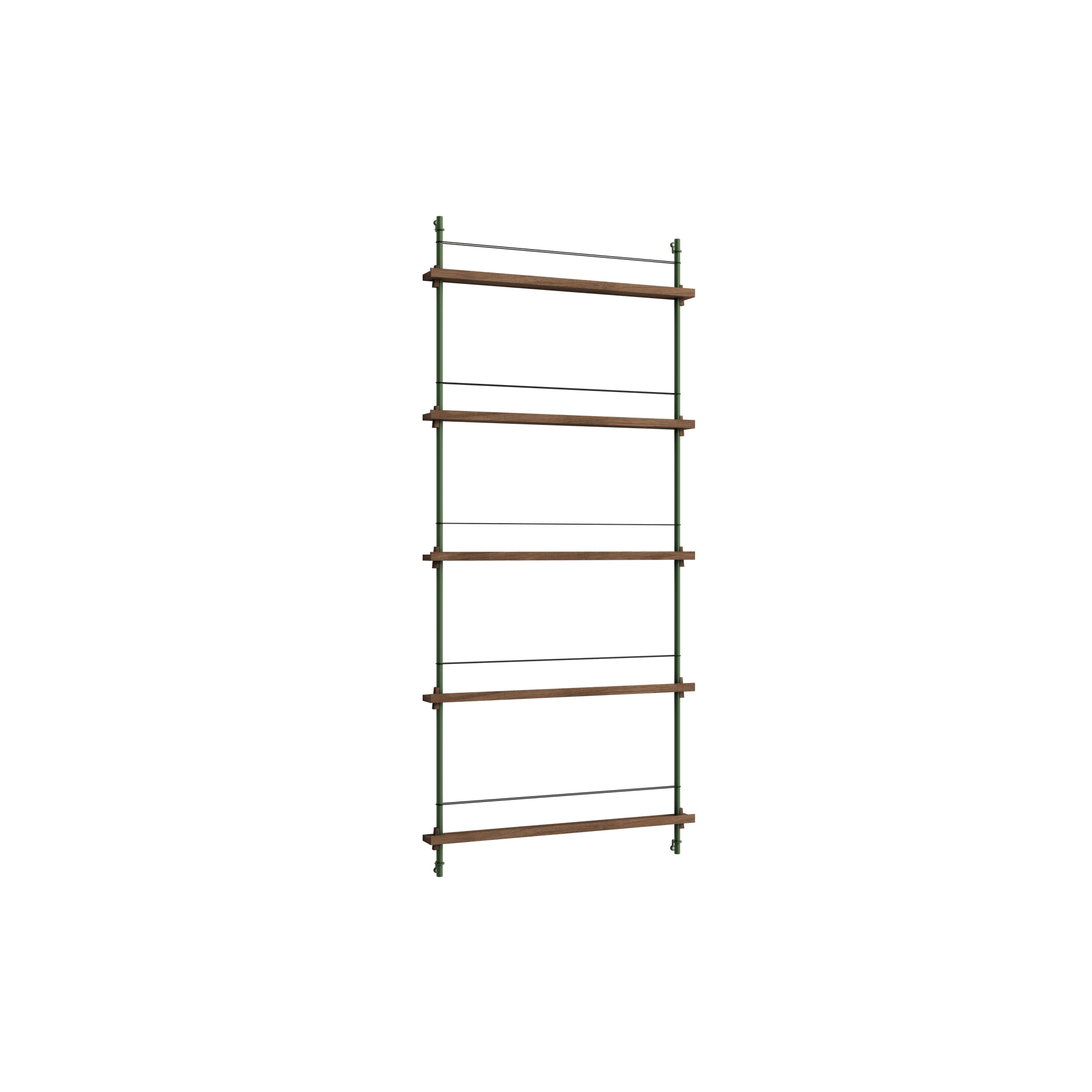 Moebe Magazine Shelving MS.180.1 Smoked Oak/Pine Green