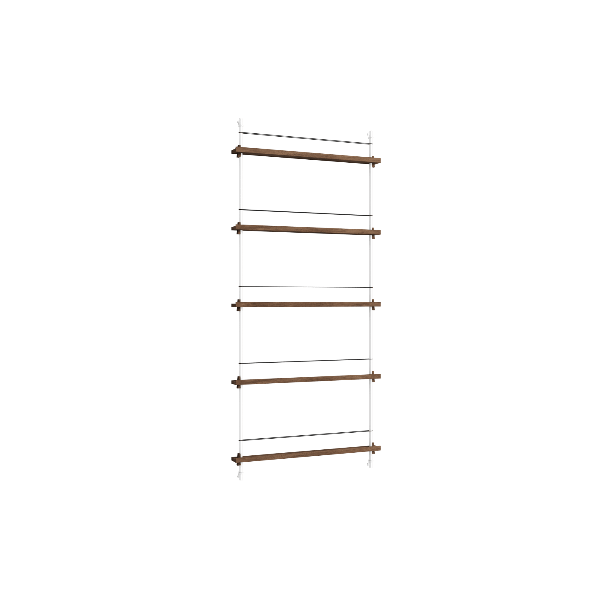 Moebe Magazine Shelving MS.180.1 Smoked Oak/ White