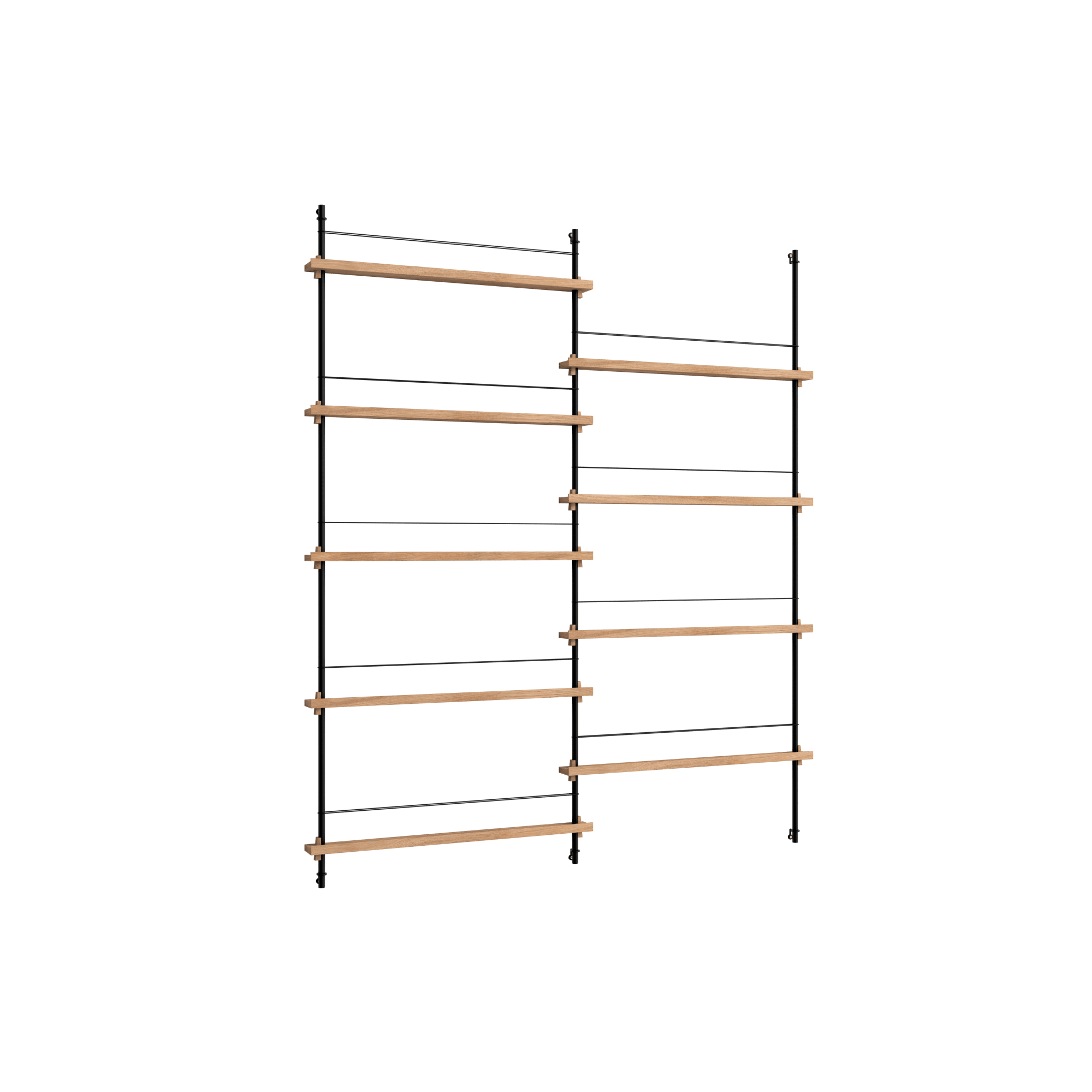 Moebe Magazine Shelving MS.180.2 Oak/ Black