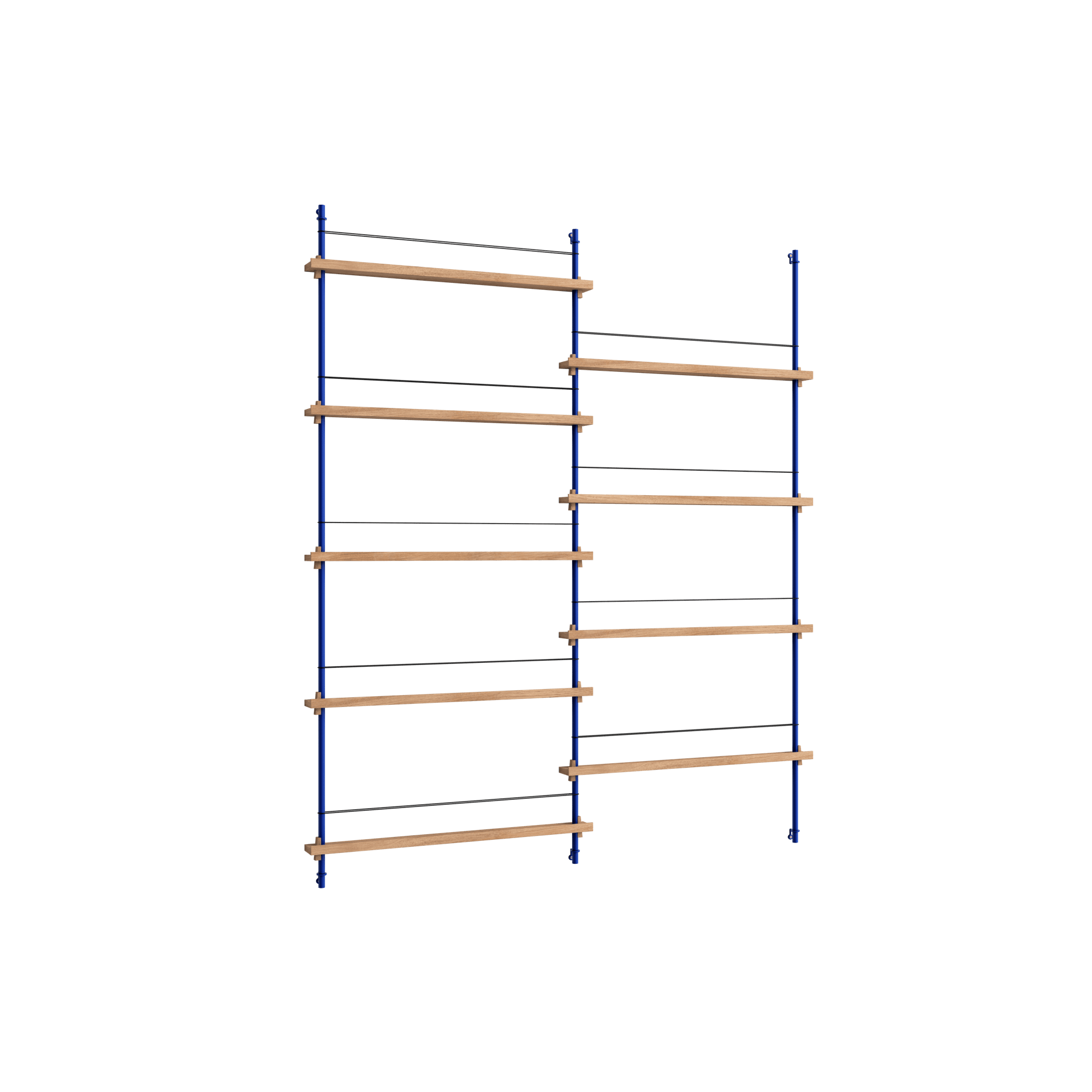 Moebe Magazine Shelving MS.180.2 Oak/Deep Blue