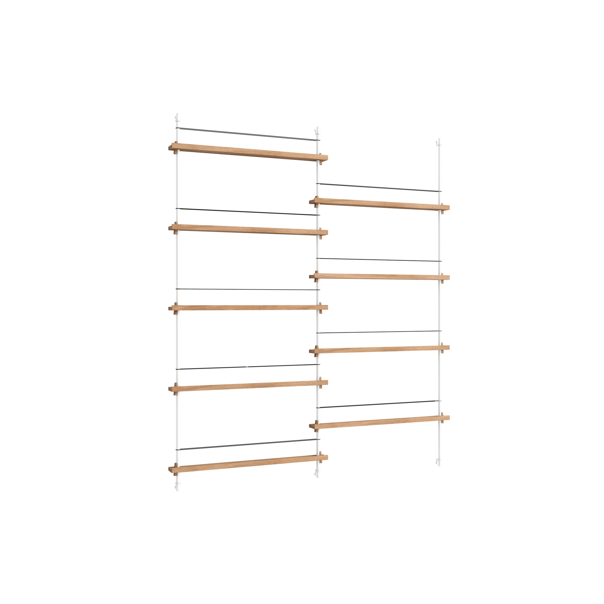 Moebe Magazine Shelving MS.180.2 Oak/ White