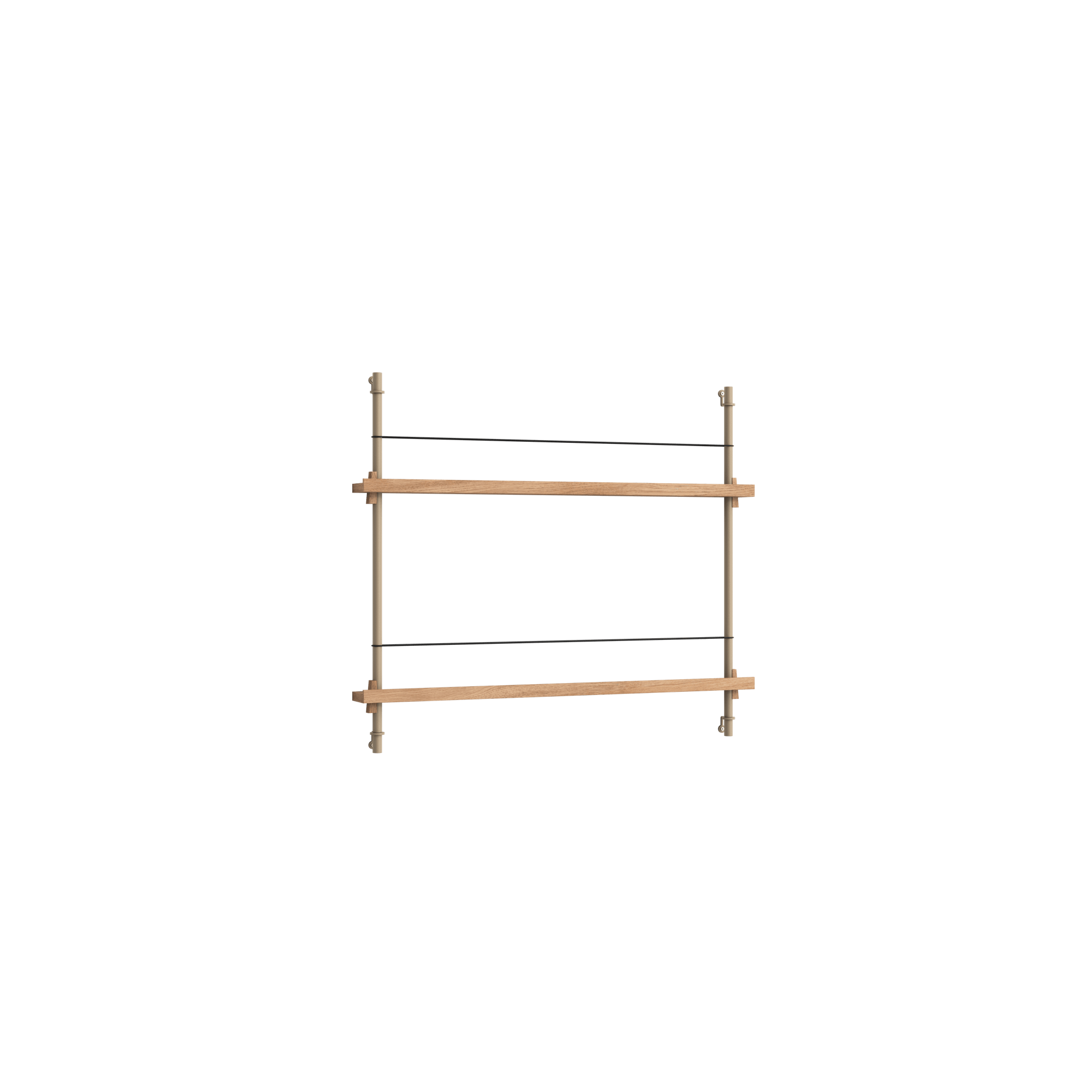 Moebe Magazine Shelving MS.65.1 Oak/Warm Grey